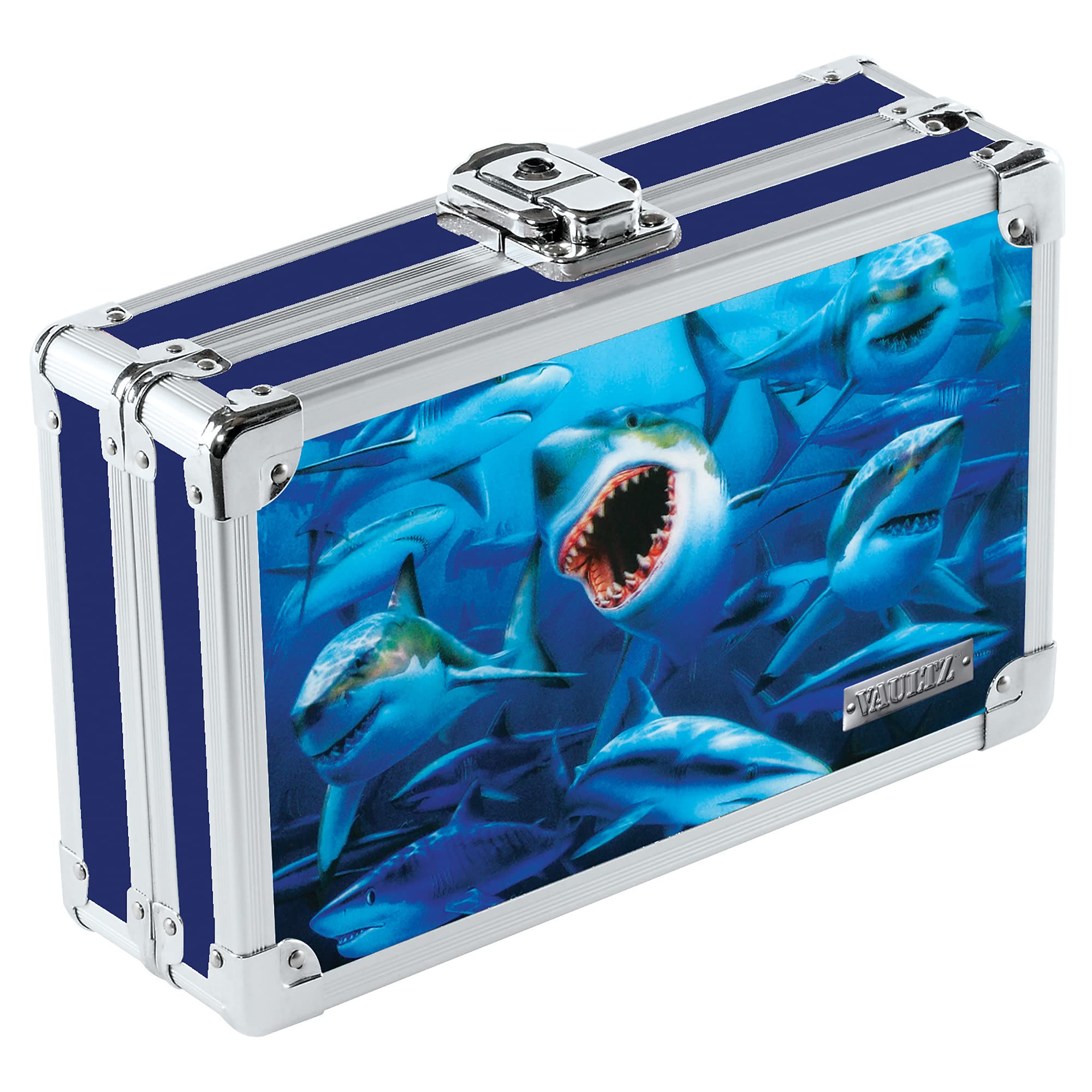Vaultz 3D Lenticular Locking Box, 5.5 x 8.25 x 2.5 Inches, Sharks