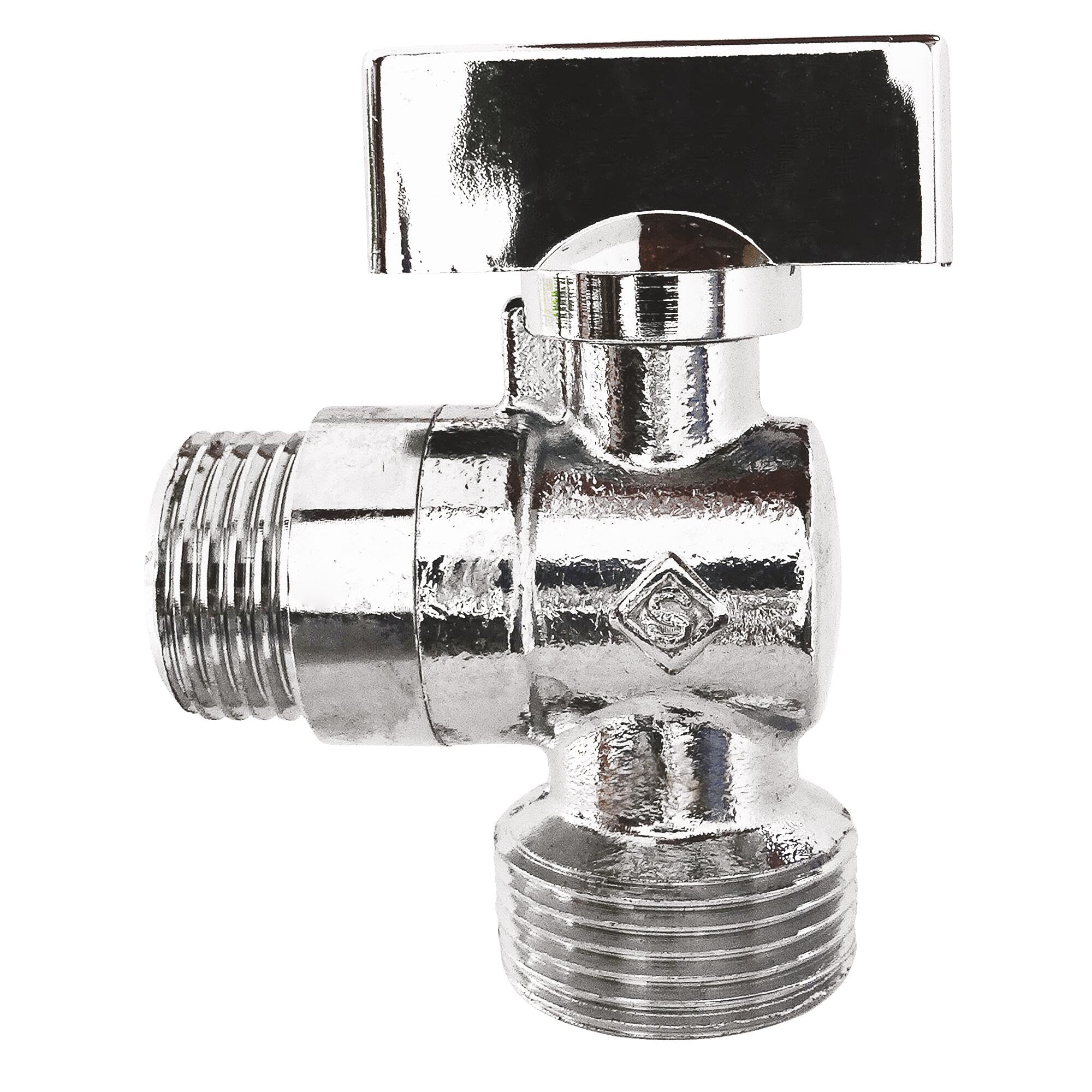 SOMATHERM FOR YOU - Zawór Kulowy Do Pralki - Gwint Męski 1/2" Na Gwint Męski 3/4" - Korpus Z Chromowanego Mosiądzu - Uchwyt Abs 1/4 Obrotu - Szybki Montaż - Standard Acs - Trwały I Estetyczny
