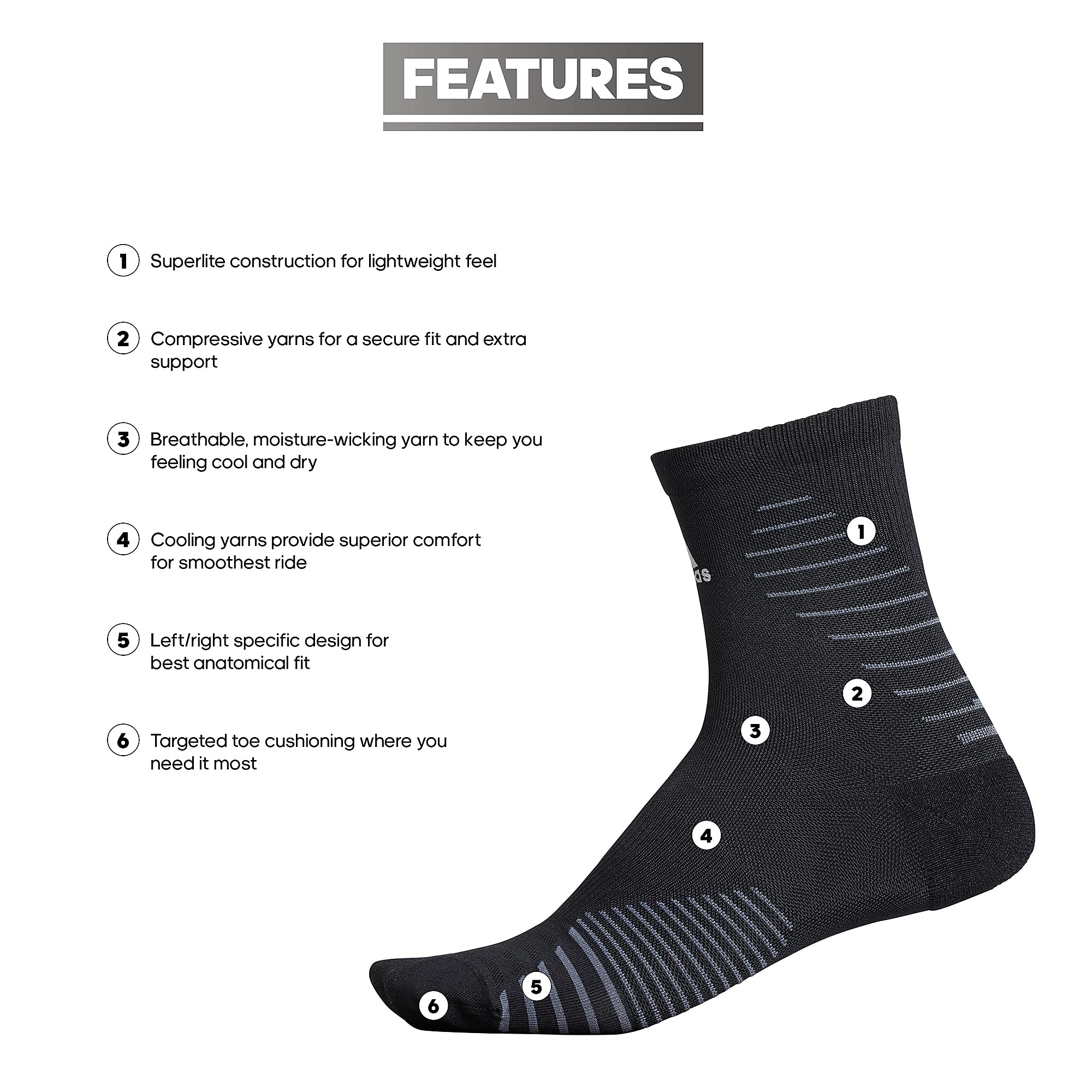 adidas Unisex Running Single Mid-crew Sock Calcetines de media caña Unisex adulto (Pack de 1)