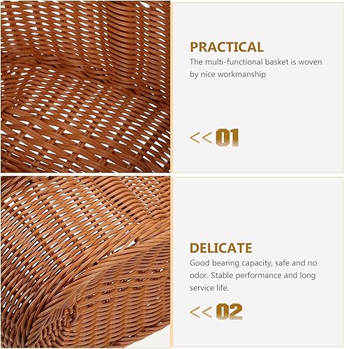 Miniatura 2 de Sosoport Picnic Basket Bread Storage Basket Egg Holder Storage Woven Easter Basket Seagrass Storage Baskets Egg Baskets Woven Baskets for Shopping