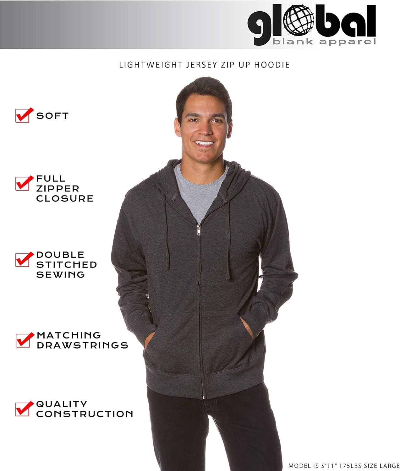 Lightweight T-Shirt Jersey Full Zip Up 