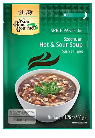 ASIAN HOME GOURMET Spice Paste for Szechuan Hot and Sour Soup Instant Suan La Tang Sauce Mix Pack of 3
