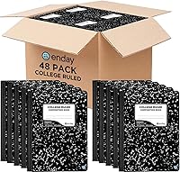 Vista 1 de Enday Cuaderno de composición con rayas universitarias (paquete de 48) – Cuaderno de composición de mármol, cuaderno de composición a rayas