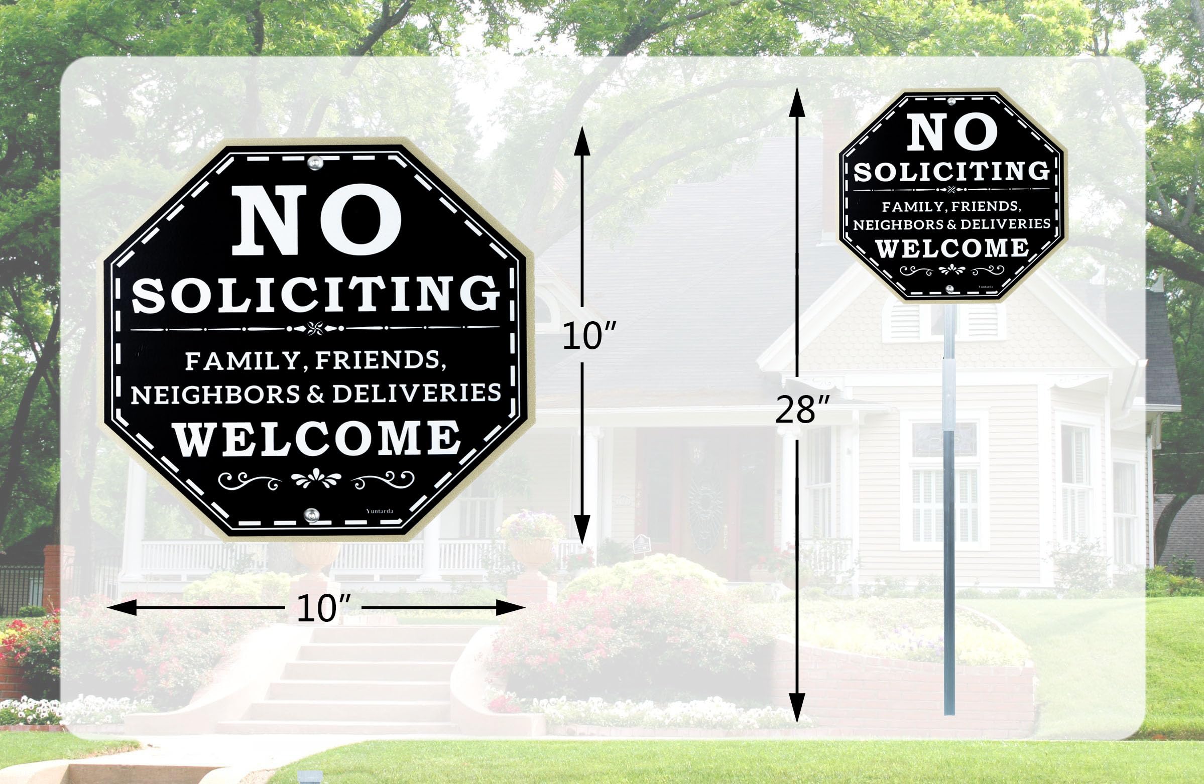 „No Soliciting“-Schilder Aus Aluminium – 17,8 X 7,6 Cm, Selbstklebend, 2 Stück, Wetterfest