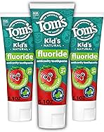 Tom's of Maine ADA Approved Fluoride Kids Toothpaste, Natural Toothpaste, Dye Free, No Artificial Preservatives, Silly Strawberry, 5.1 oz. 3-Pack (Packaging May Vary)