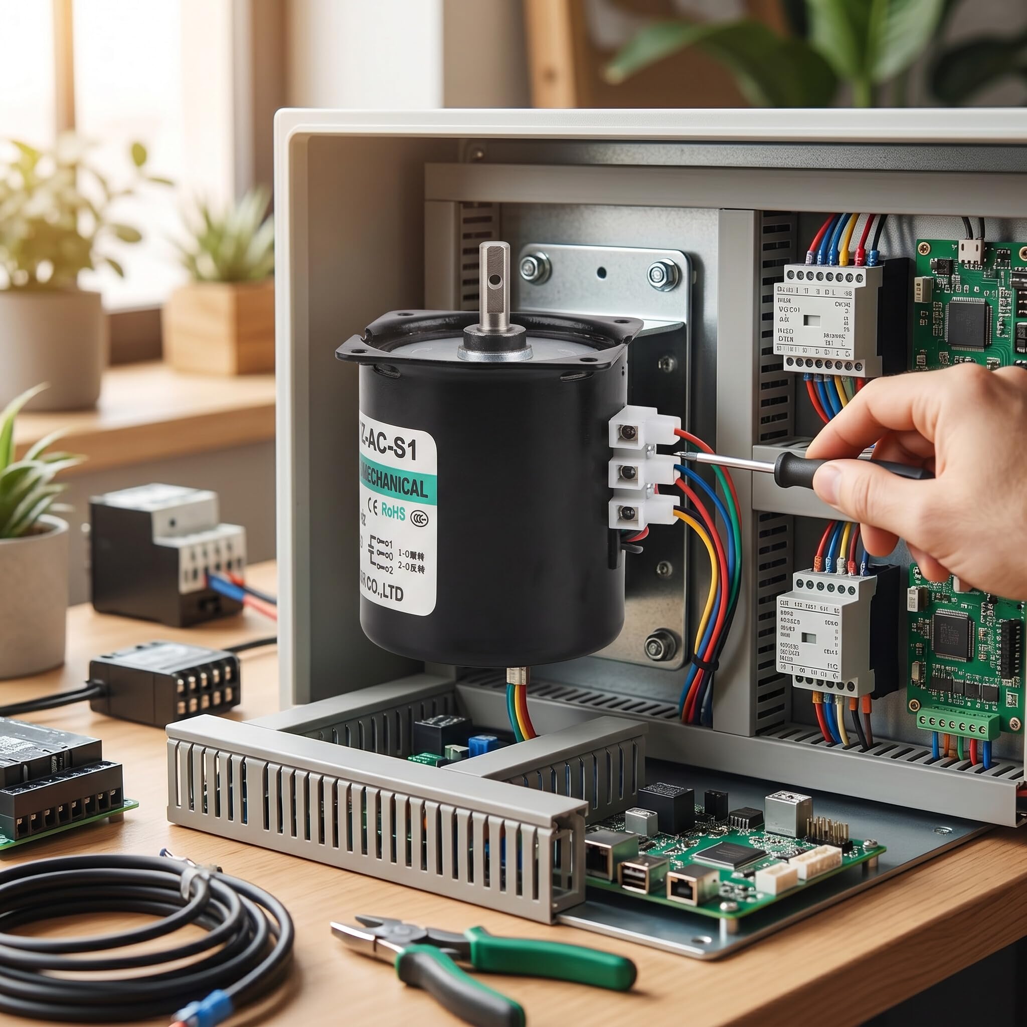 Motore Sincrono a Magneti Permanenti AC 220V 28W 20 Giri al Minuto Rotazione Bidirezionale