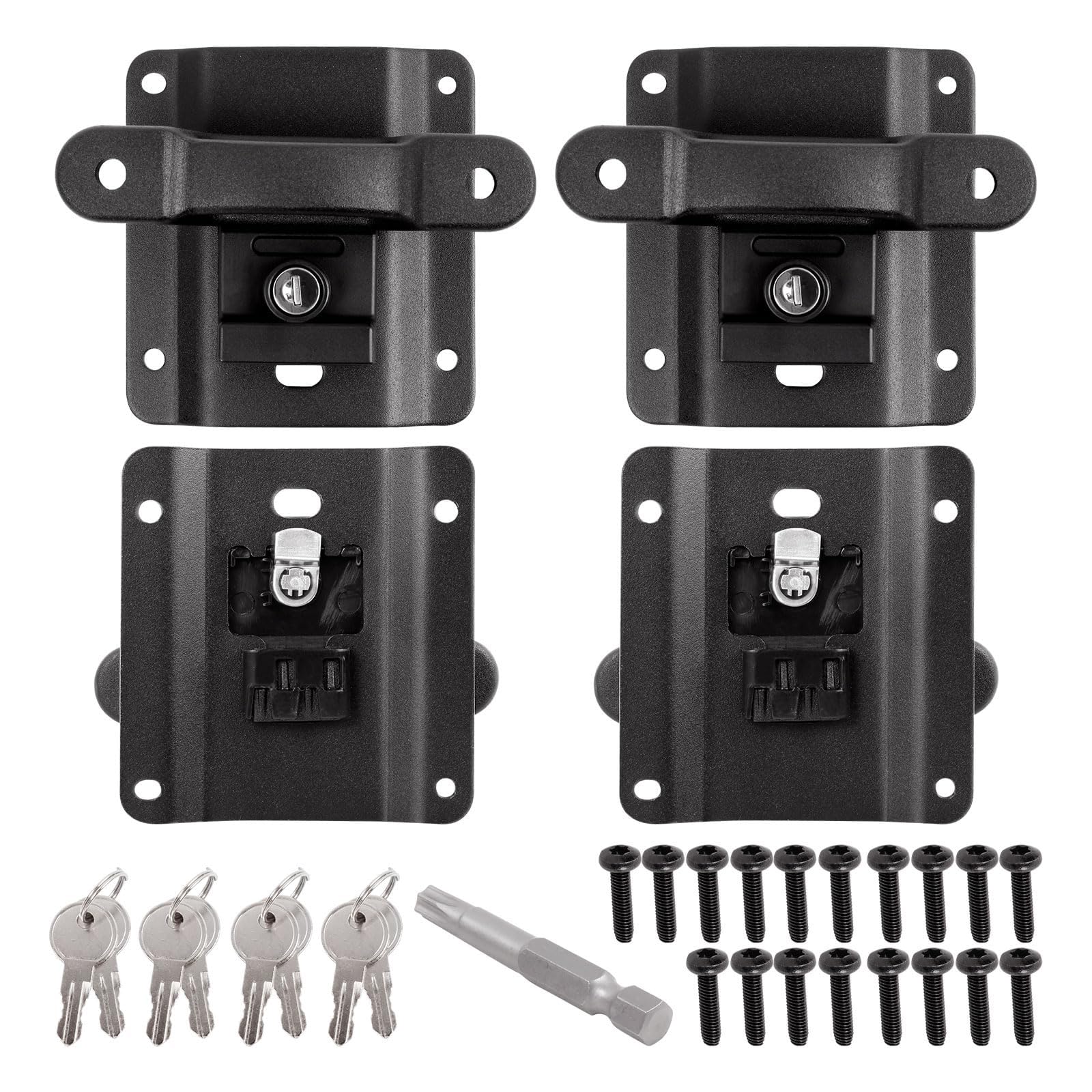 Amarres de acero con cerradura para camiones F350 2015-2025, 4 anclajes y soportes, kits de fácil instalación, anclajes de amarre de carga
