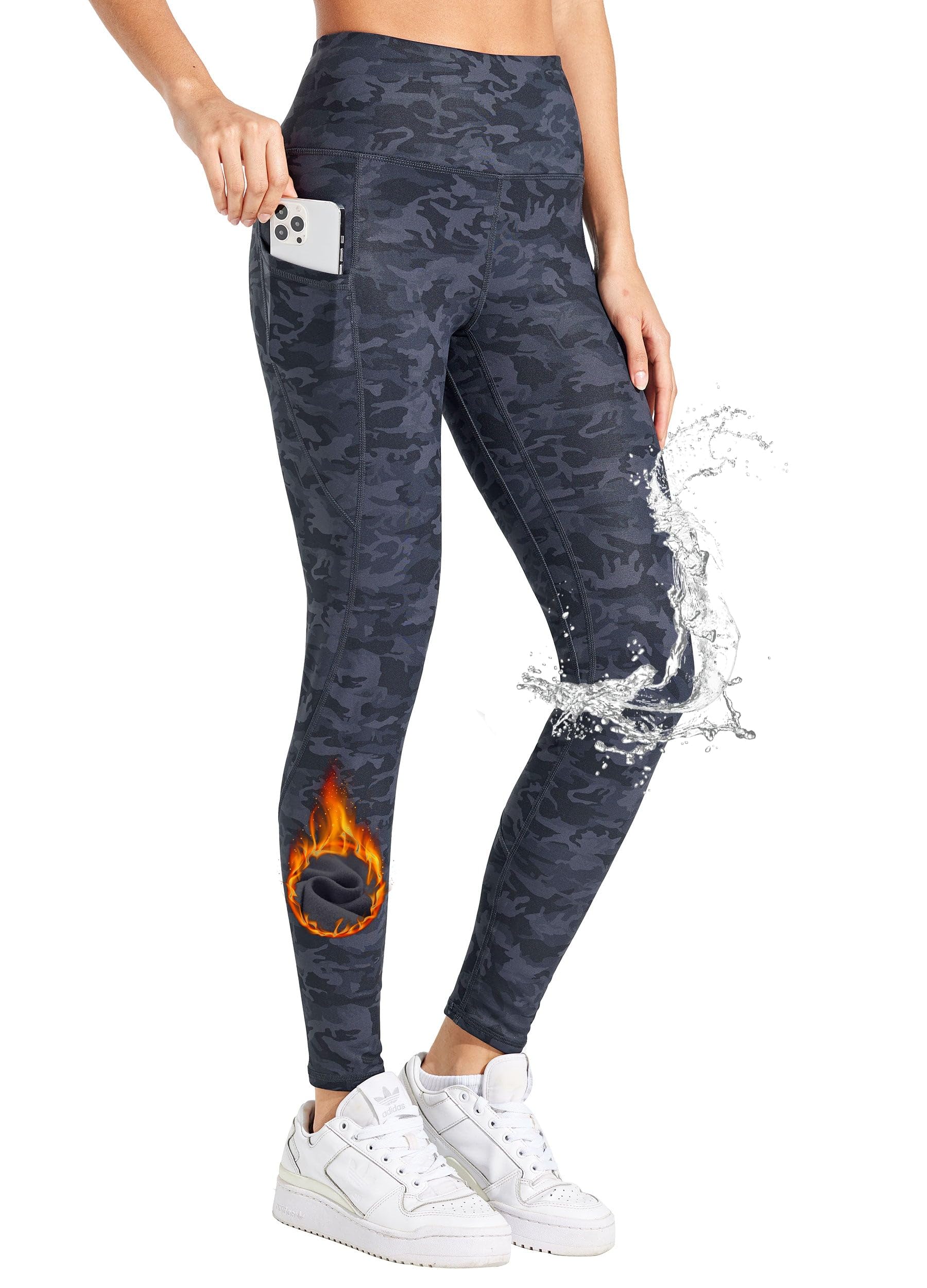 Willit Womens Fleece Lined Leggings Water Resistant Thermal Winter