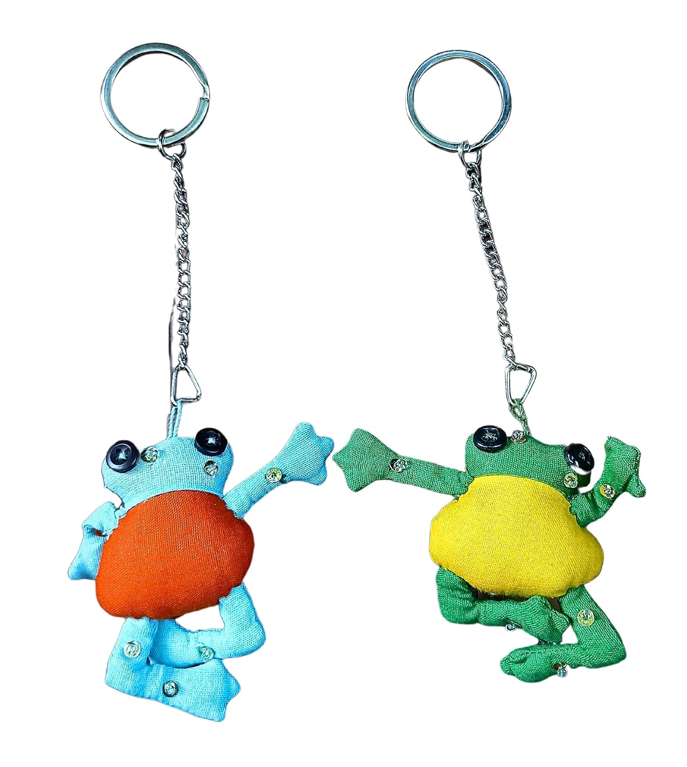 India Meets India Frogs Keychain Keyring Key holder Set of 2 Handmade