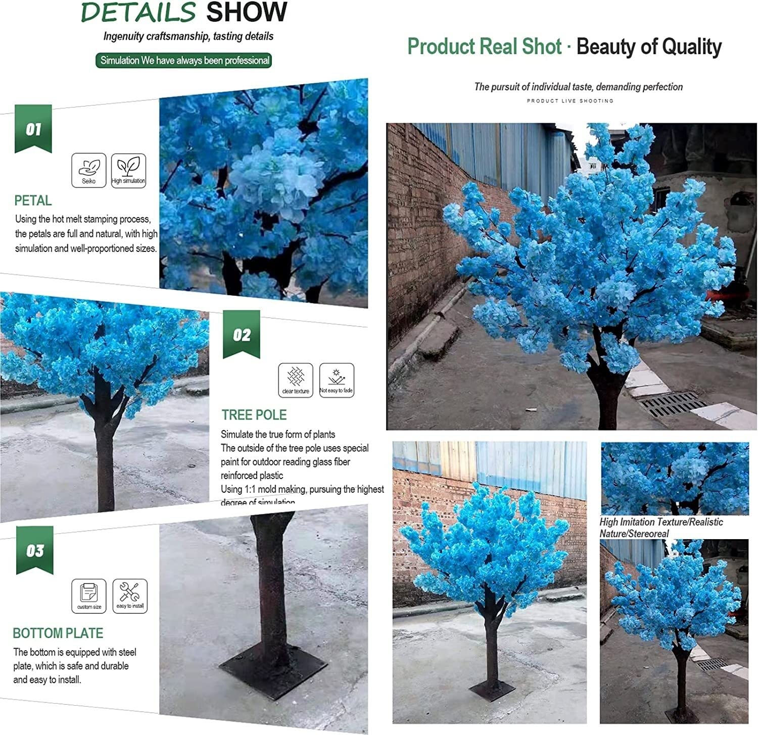 Amazon.com: ETULLE Blue Artificial Cherry Blossom Trees