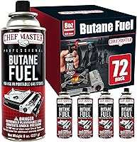 Vista 11 de Chef Master Recipiente de combustible de butano de 12 x 8 onzas, recipiente de butano para antorcha de cocina y estufa de campamento, gas