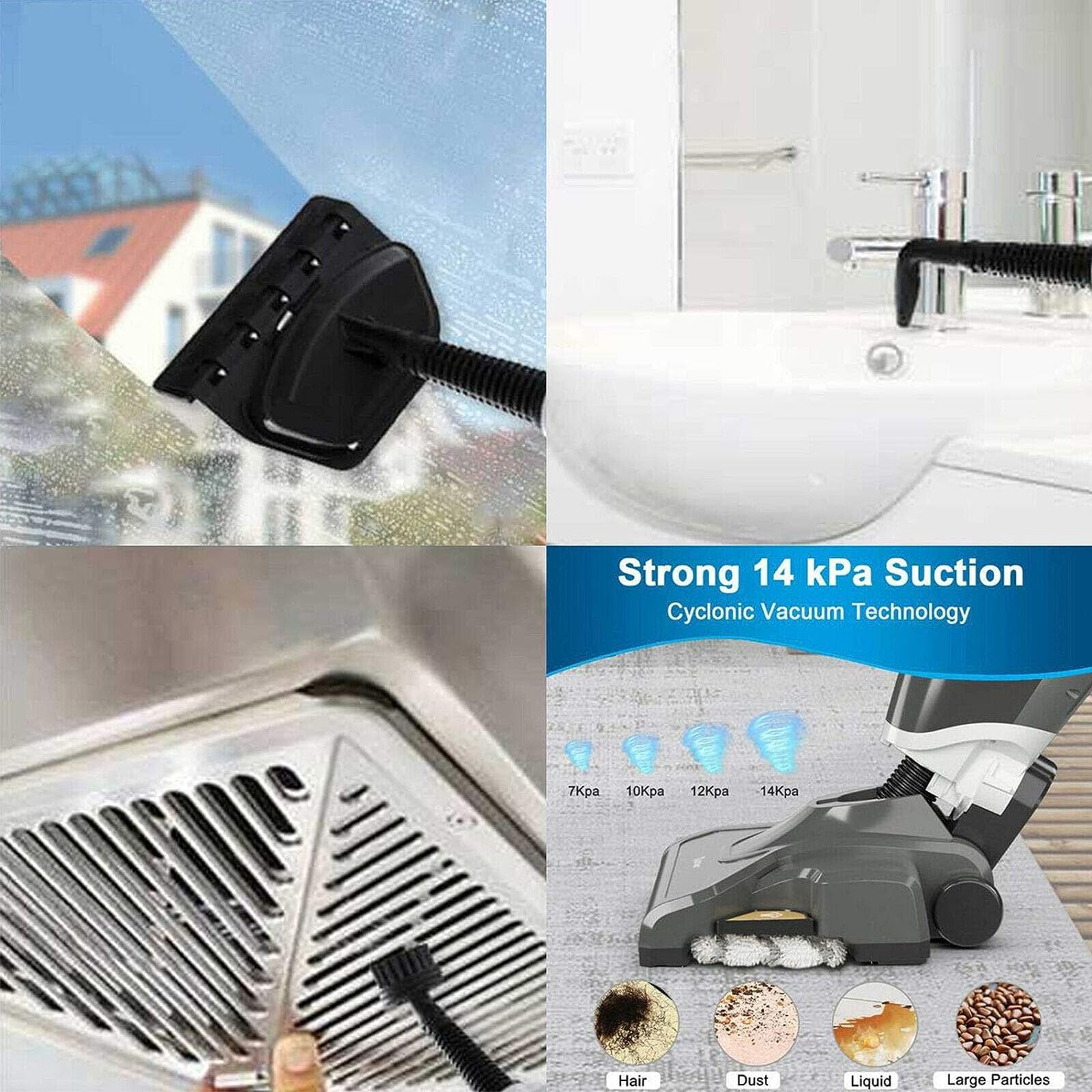 スチームクリーナー　1.1リットル　床　タイル　カーペット　洗浄　多機能　モップ Amazon | FUfIzU 家庭用多目的スチームクリーナー、オールインワンの