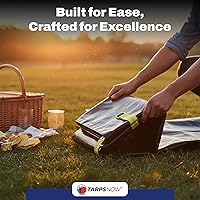 Vista 7 de Lona resistente con 8 anillos en D de acero, lona resistente a la intemperie para techos y demoliciones de construcción, hoja protectora multiusos