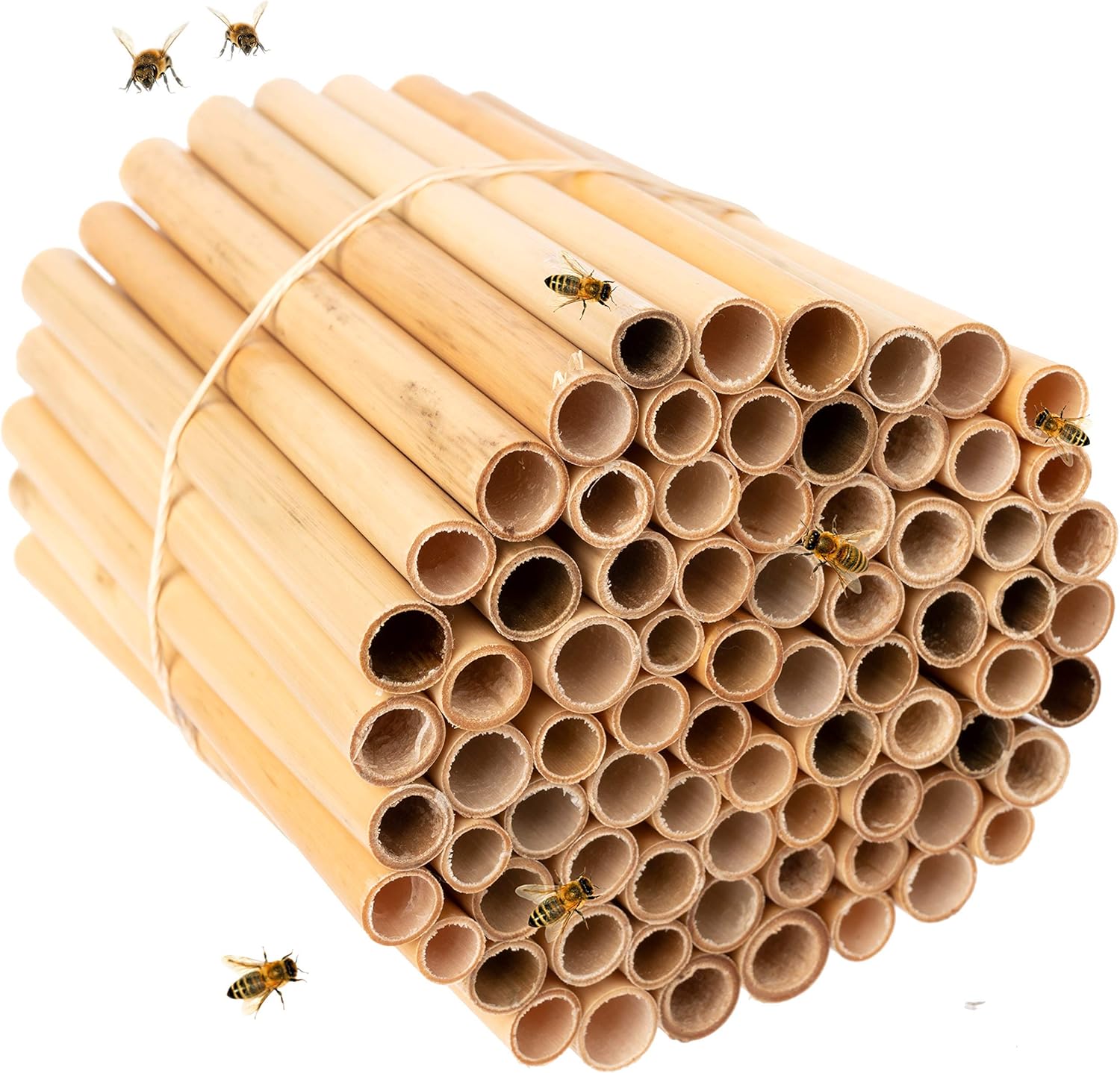 Phragmite Reed Wax Coated Mason Bee House Plus 125 Piece Refill Pack of Phragmite Reeds