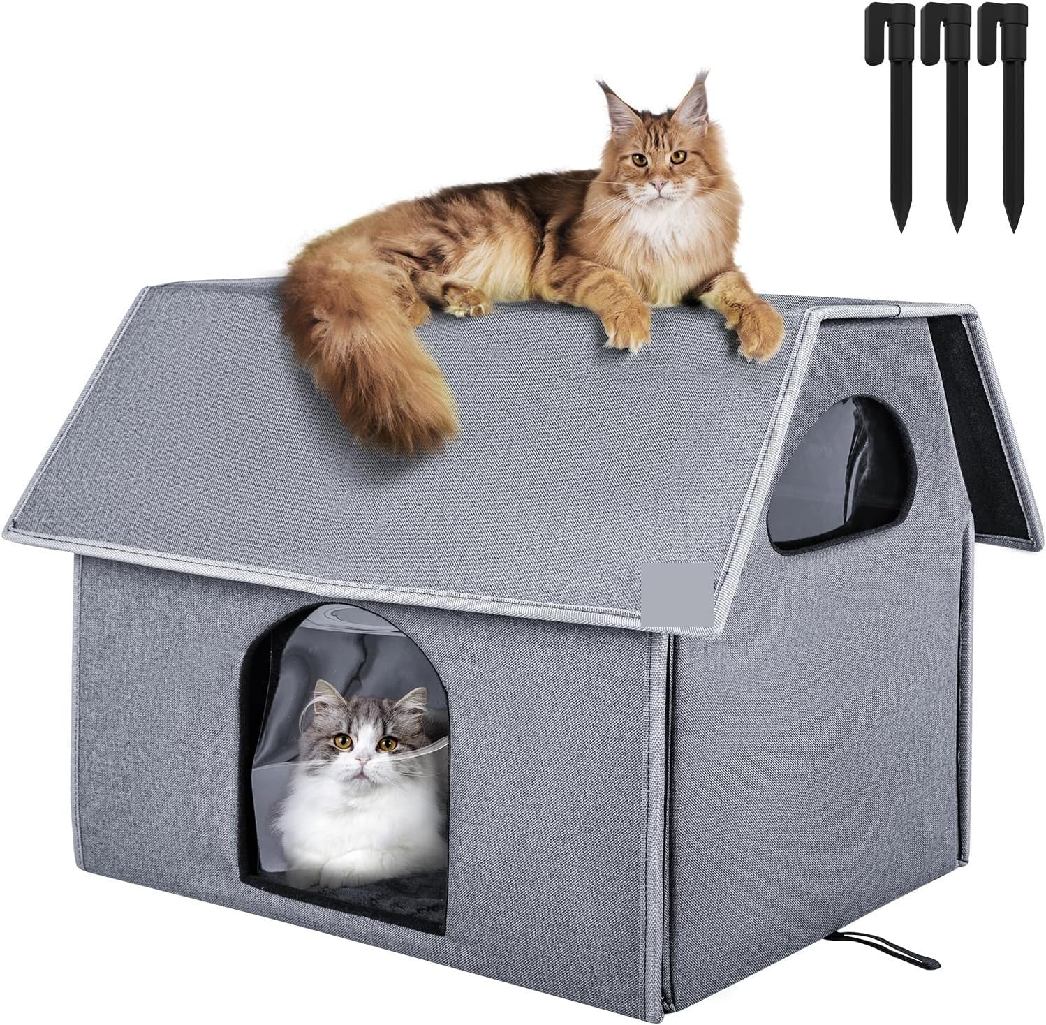 Jucgghk The Soft Insulated Wild Cat Shelter is Equipped with Detachable Soft Pads and an Artificial Cat House, Suitable for Indoor Pet Cats and Dogs Suitable for Indoor Pets(Extra Large Brown-)