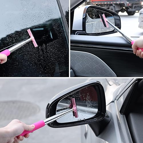 Miniatura 7 de Limpiaparabrisas telescópico para espejo retrovisor de automóvil, limpiador telescópico de espejo de ala de 38.6in de largo, herramienta de limpieza
