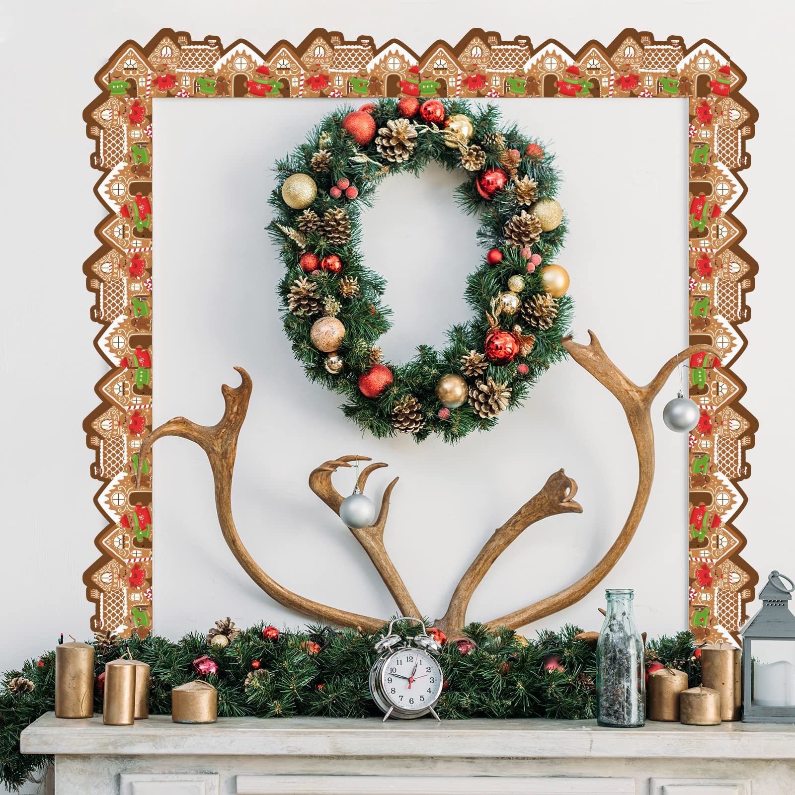 Seajan 6-Pack Christmas Bulletin Board Borders – 197 Ft Total, Gingerbread Man & House Decor, PVC Trim - View #10