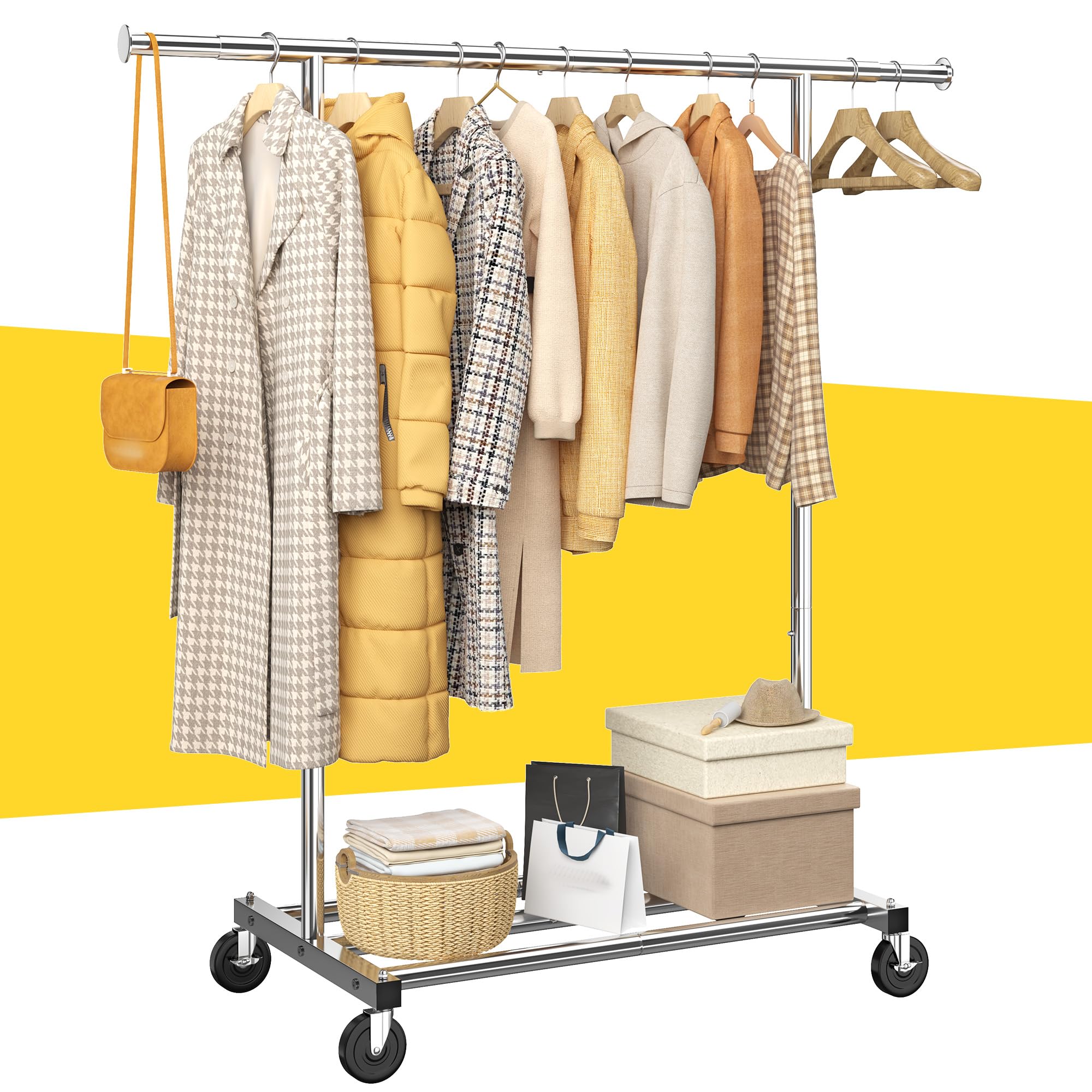 Amazon｜REIBII ハンガーラック 頑丈 パイプハンガー 洋服ラック 大
