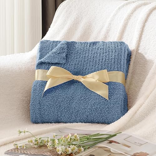 Miniatura 4 de JOOJA - Manta de punto tamaño individual para cama súper suave y cálida para cama, manta de felpa ligera y acogedora para sofá de 60 x 80 pulgadas,