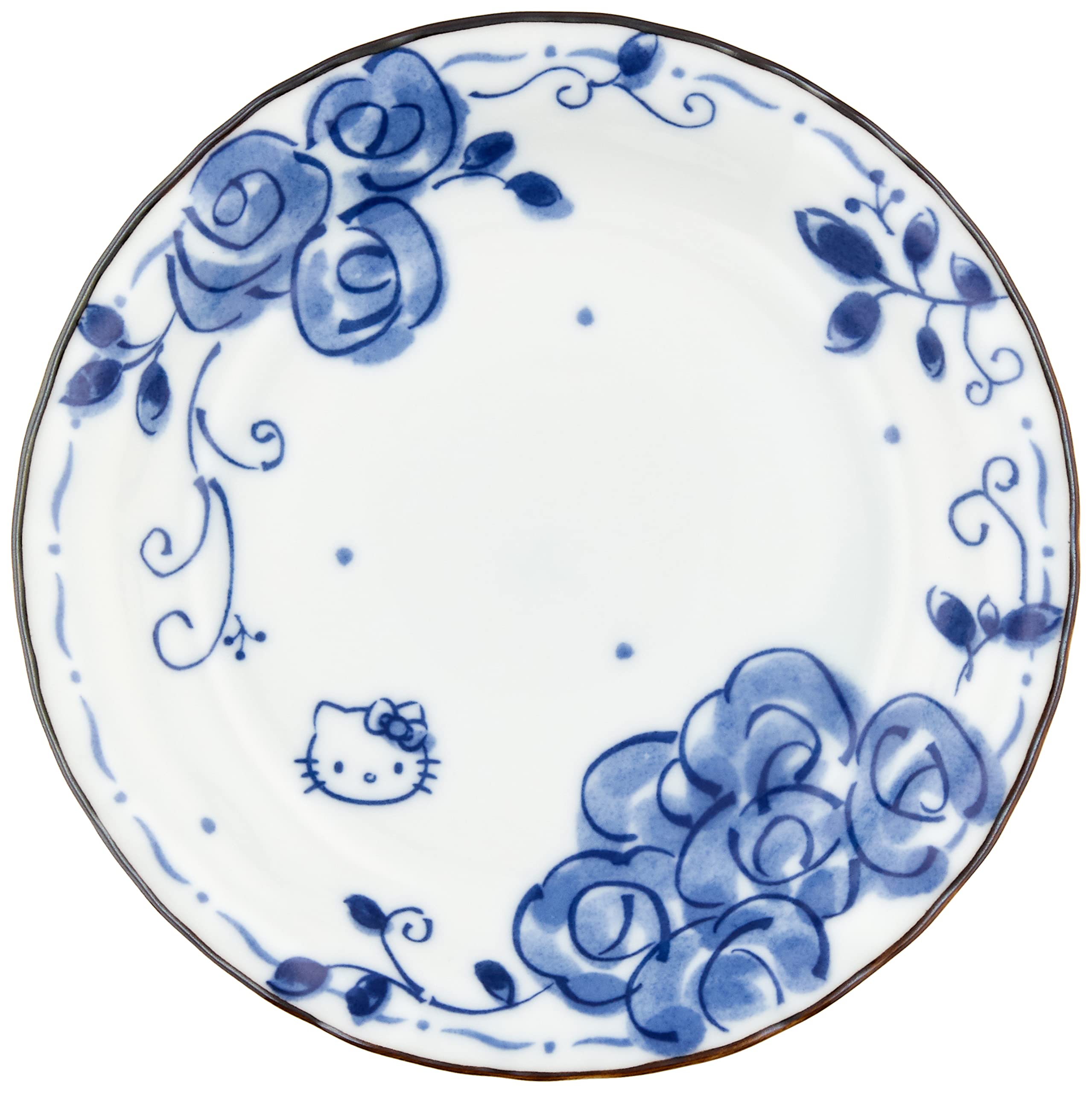 ハローキティ 青い陶器の皿 和 豆皿 【5柄から選べる】9.5cm ハローキティ豆皿 【再入荷】 九谷焼 食器