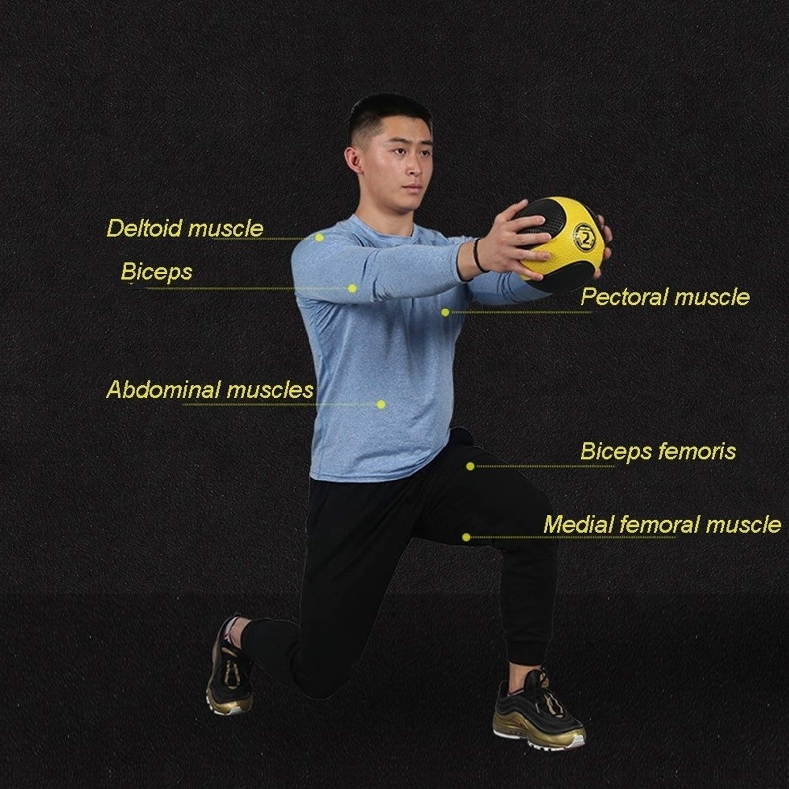 Pelota Medicinal Bola De Goma De La Bola De Medicina, Bola De Entrenamiento De Gravedad De Los Aeróbicos Interiores, 1kg / 2kg / 3kg / 4kg / 5kg / 6kg / 7kg / 8kg / 9kg / 10kg (Size : 3kg/6.6lbs)