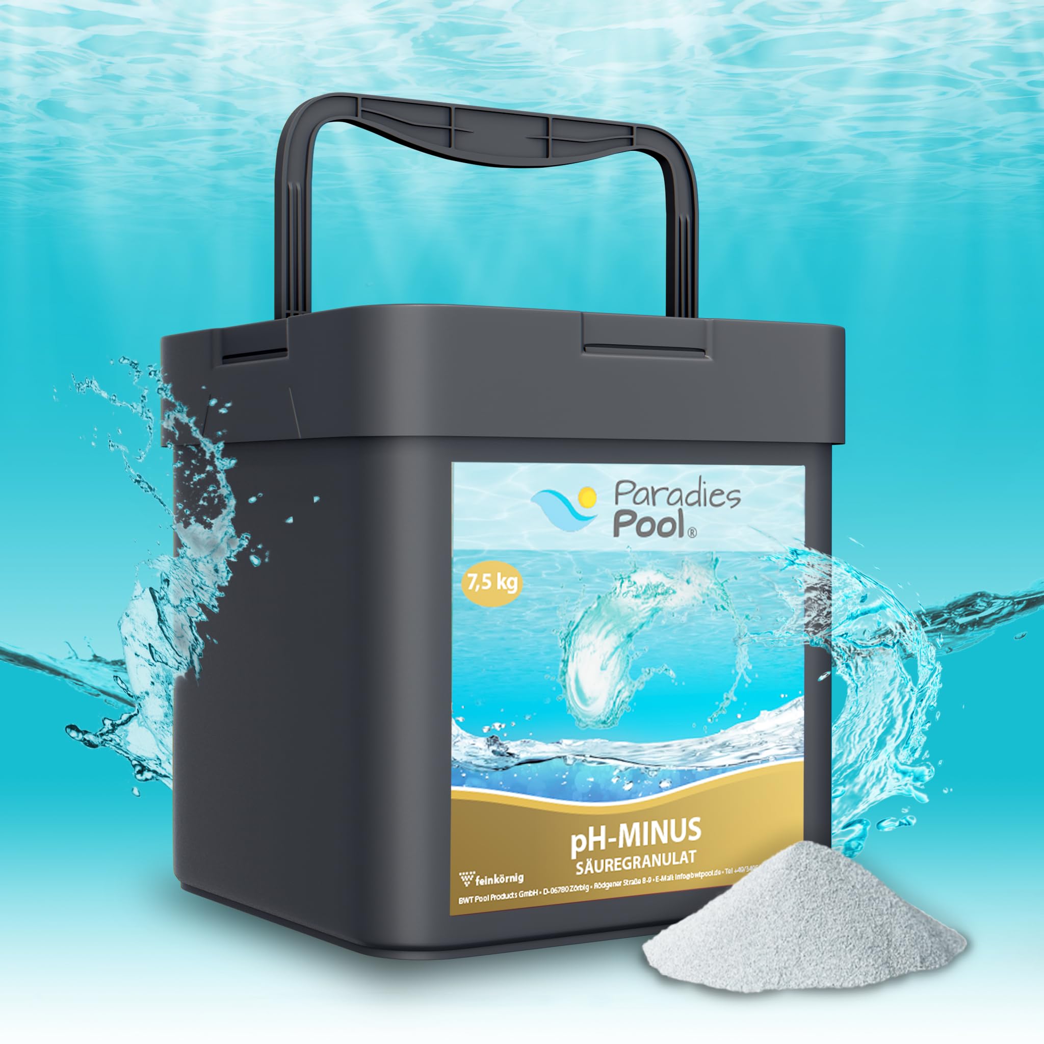 Paradies Pool pH Minus Granulat 7,5 kg, pH Senker Schwimmbecken Pool