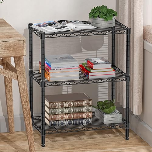 Miniatura 2 de Estante de metal de 3 niveles para almacenamiento, estantería de alambre, estante organizador de acero para cocina, oficina, garaje, despensa,