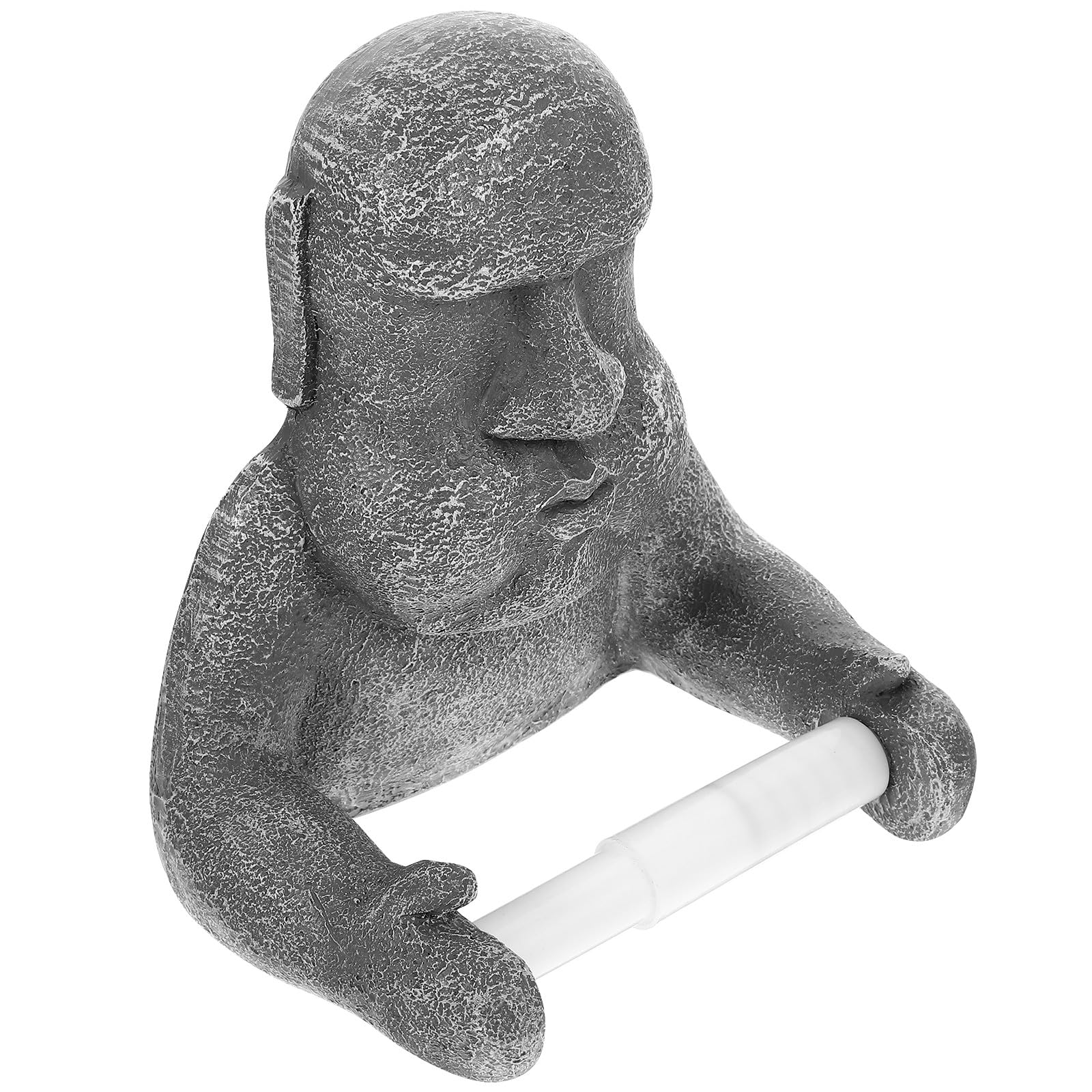 Milisten Portarotolo di Carta da Tavolo in Resina Design Statua Moai 3d, Porta Carta Igienica Stabile per Bagno, Cucina e Hotel, Supporto Decorativo per Ambienti Domestici