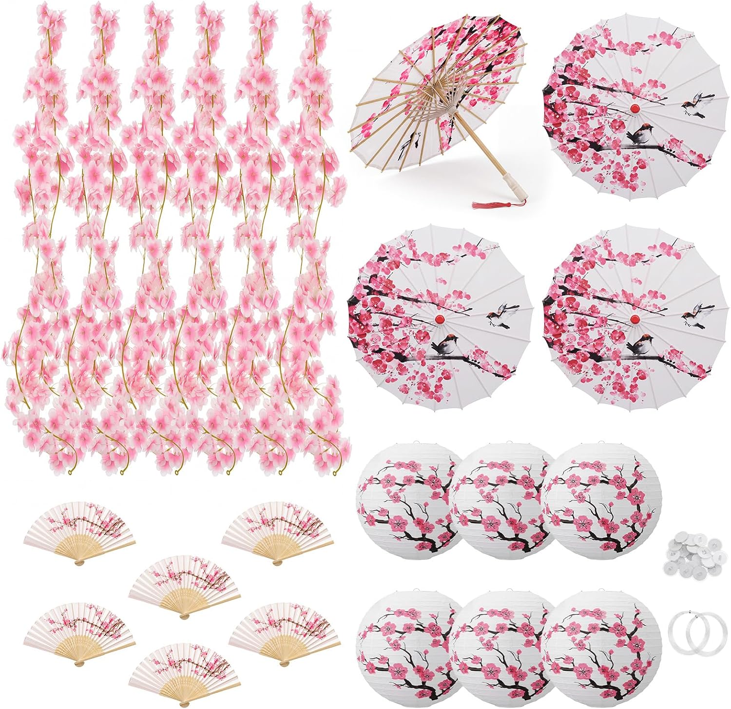 22 Pcs Japanese Cherry Blossom Decor Set for Party Cosplay