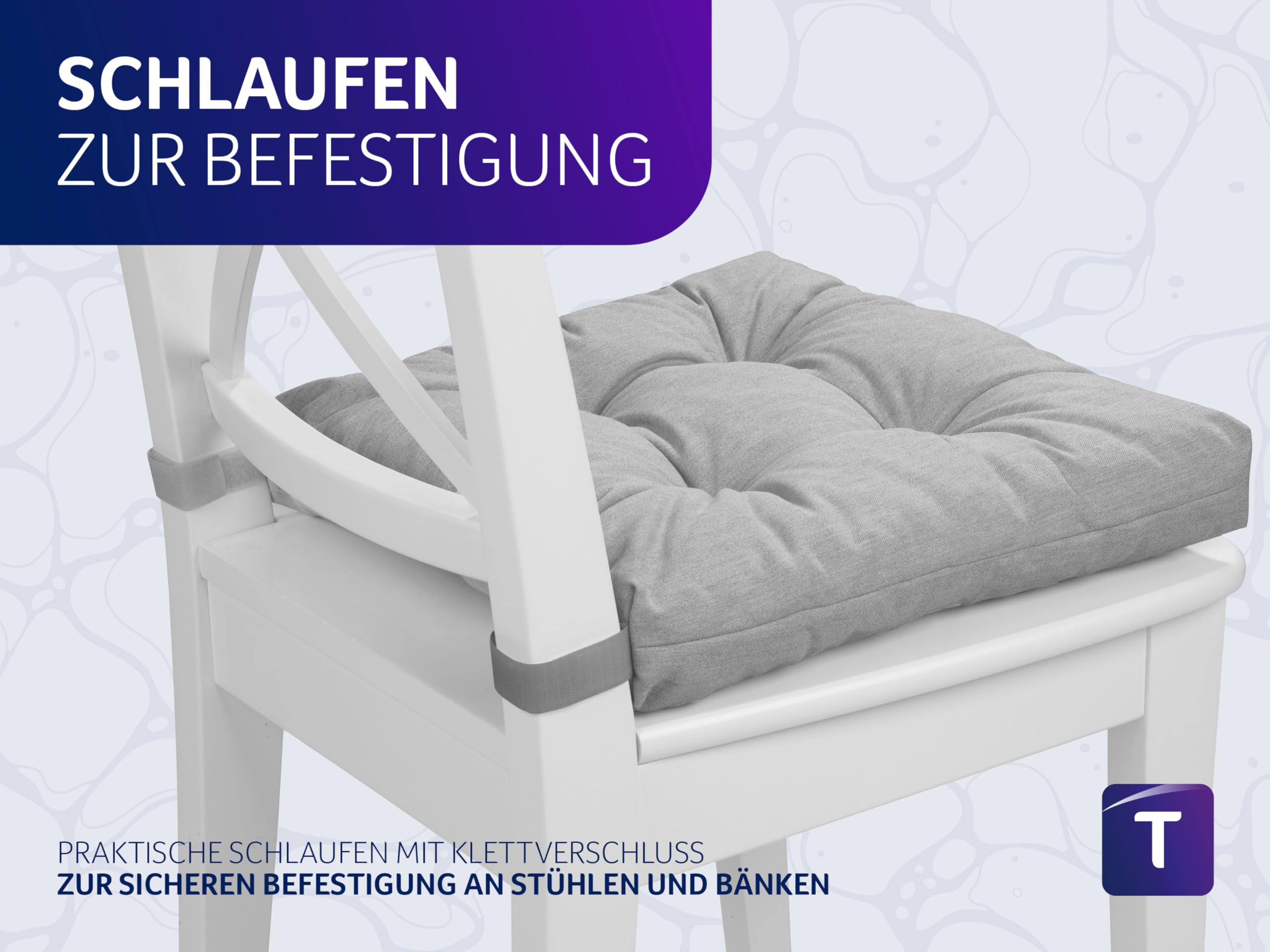 Traumnacht Premium Stuhlkissen Sitzkissen 4er Set 38x40x7 cm | Baumwollbezug | Weich & formstabil | Öko-Tex Zertifiziert | Deutscher Qualitätsstandard | Beige