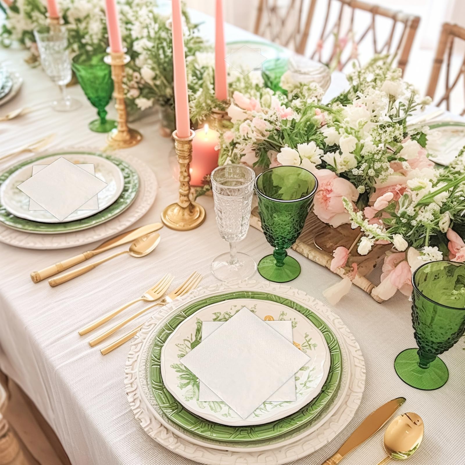 100 servilletas desechables de 2 capas, color blanco lechoso, servilletas de cóctel, servilletas de postre para cena, boda, cumpleaños, fiesta, aniversario de novia, evento de recepción (blanco