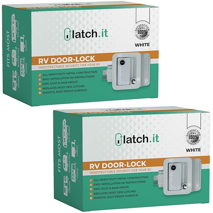Buy LATCH.IT White RV Door Latch 2 Keyed Alike RV Door Locks for
