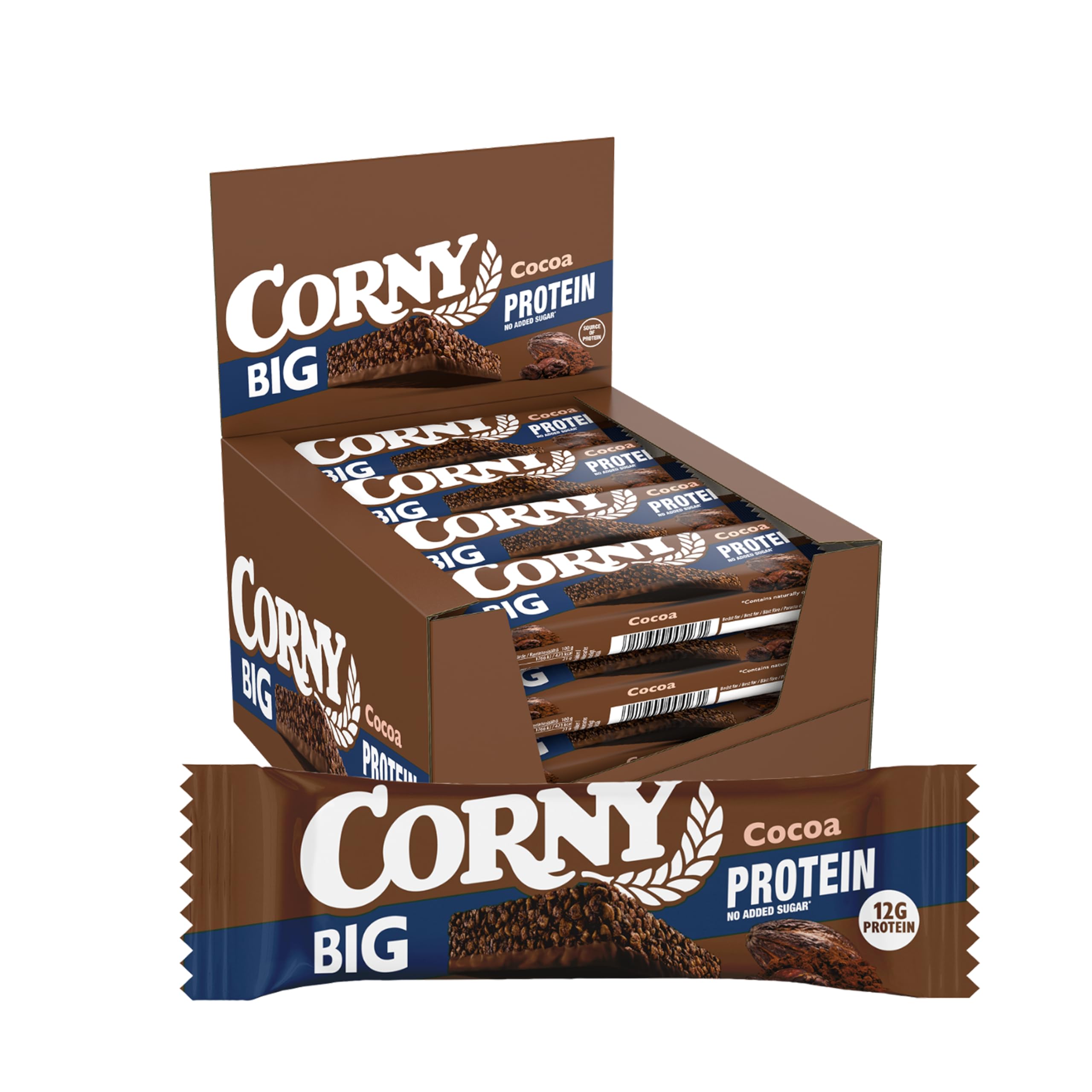 Corny Big Protein Barritas Sabor Cacao, 24% Proteína, 24x50 g