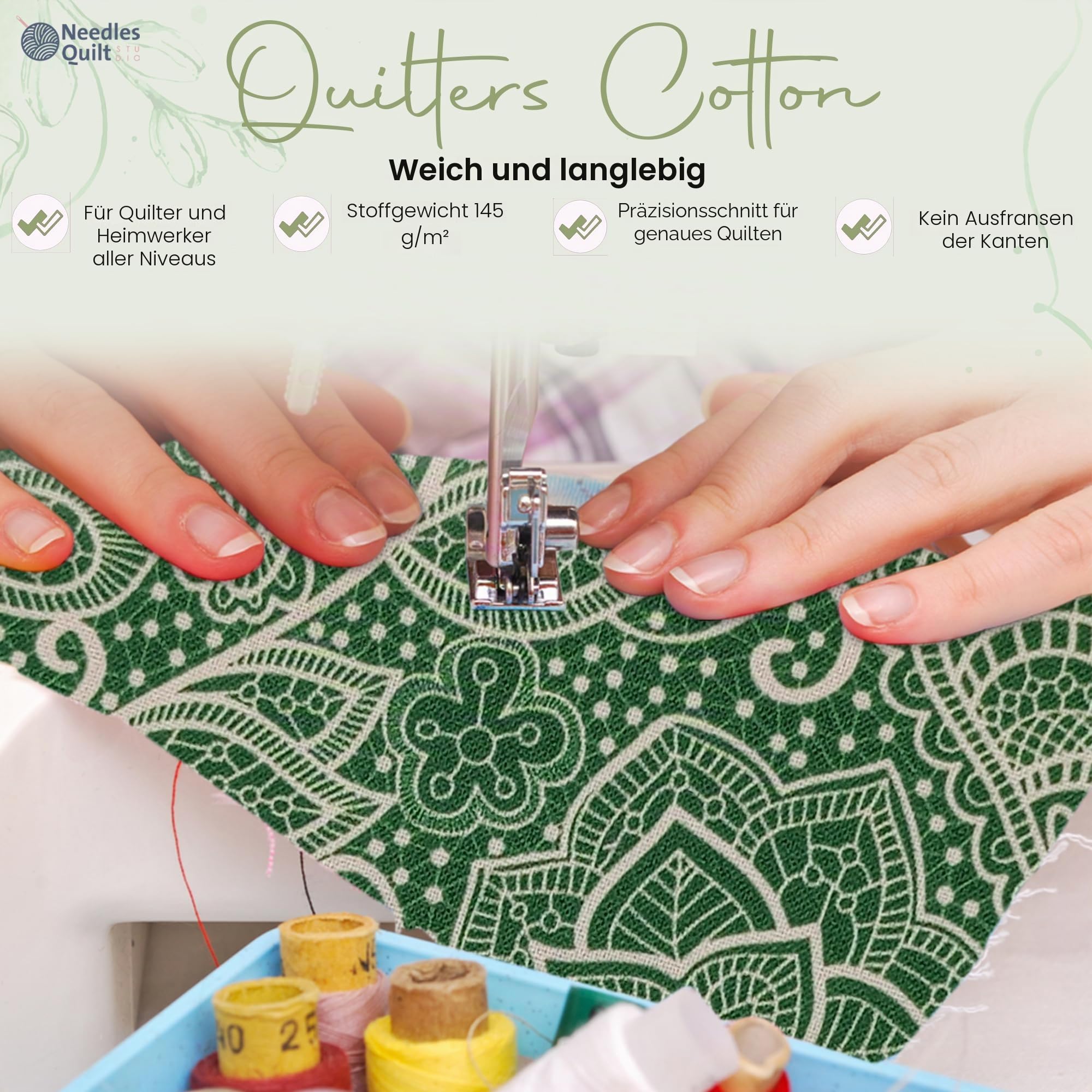Needles Quilt Studio – 6,3 cm vorgeschnittenes 40 Stoffstreifen Bundle (Sommerwald) | Baumwollstreifen Bündel zum Quilten – Jelly Rollen zum Quilten Sortiment Stoffe Quilter & Nähen –