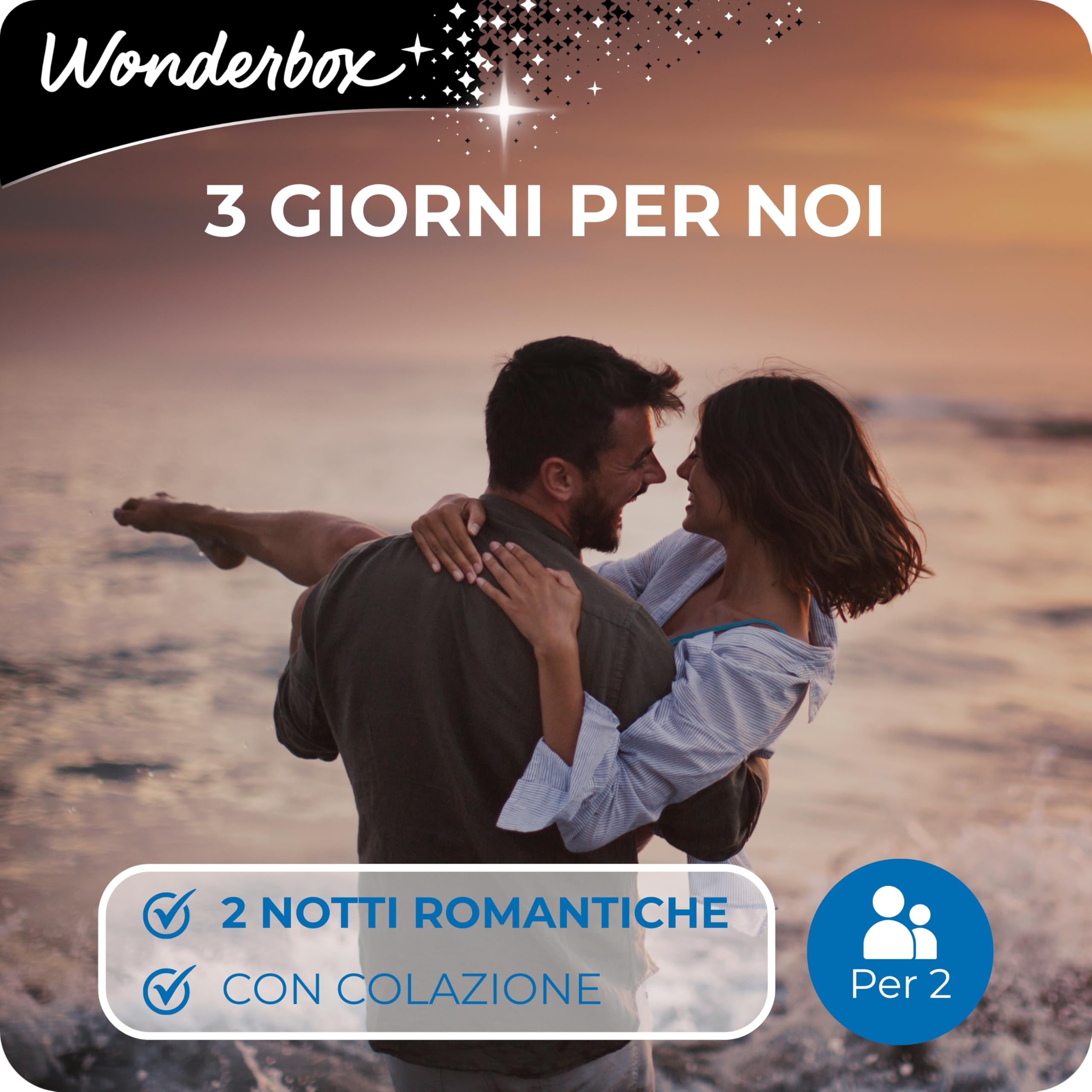WONDERBOX - Cofanetto Regalo - 3 Giorni per Noi - per 2 Persone | 2 notti con o senza colazione - Più di 1300 soggiorni - Hotel 4* e 3*, agriturismi, B&B