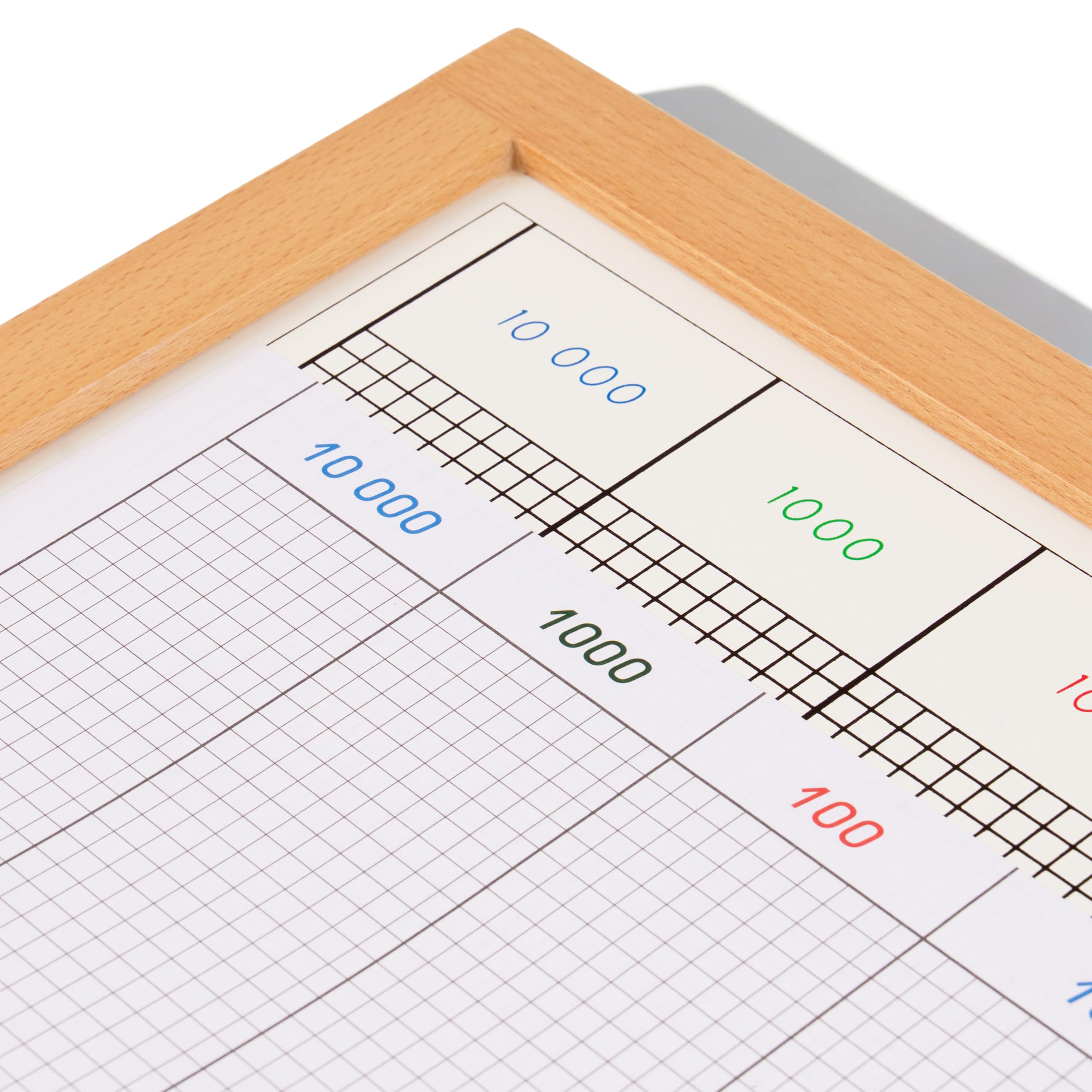 Montessori materiały matematyczne – drewniana zabawka edukacyjna do liczb i liczb, przedszkola i szkoły podstawowej, domowej i klasy od 3 lat (Montessori Punktesgra)