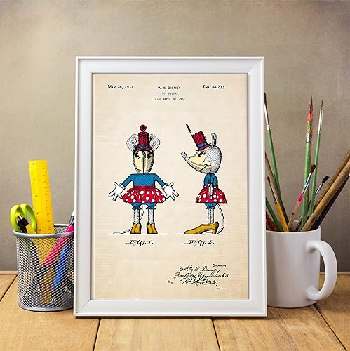 Miniatura 6 de Disney Minnie Mouse Vintage Patent 1931 Wall Art Print 11x14 inch, Beautiful Gift idea for Disney Fan