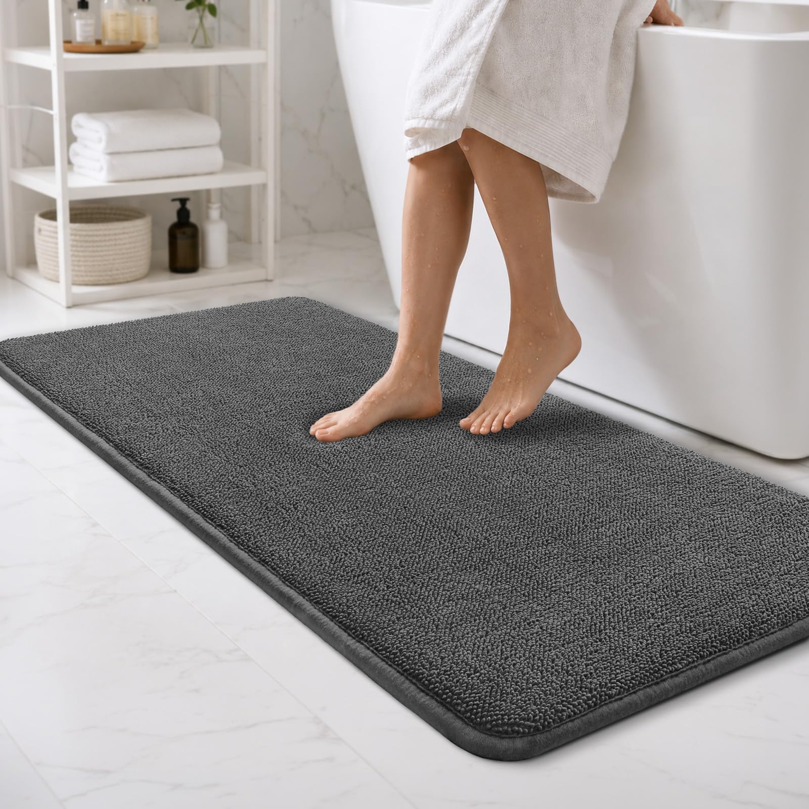 Sour Lemon Non Slip Bath Mat 60x120cm Large Memory Foam Mats Kids Bathroom