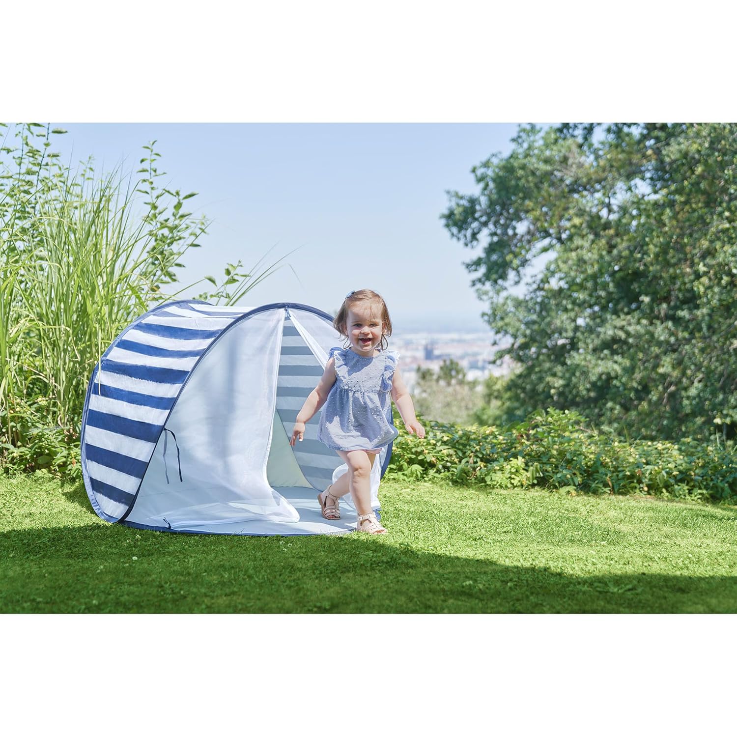 Babymoov Baby Anti UV Tent, Sun Protection UPF 50+, Pop Up Play Tent and Sun Shade, Marine (Summer 2025 Edition)