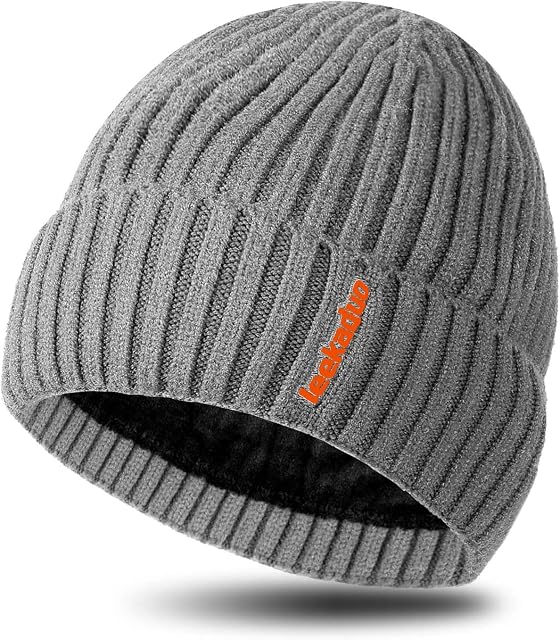 Unisex Beanie Hat - Winter Knit Hat Stretchy Soft Cuffed Beanie with Supersoft Velour Thermal Lining