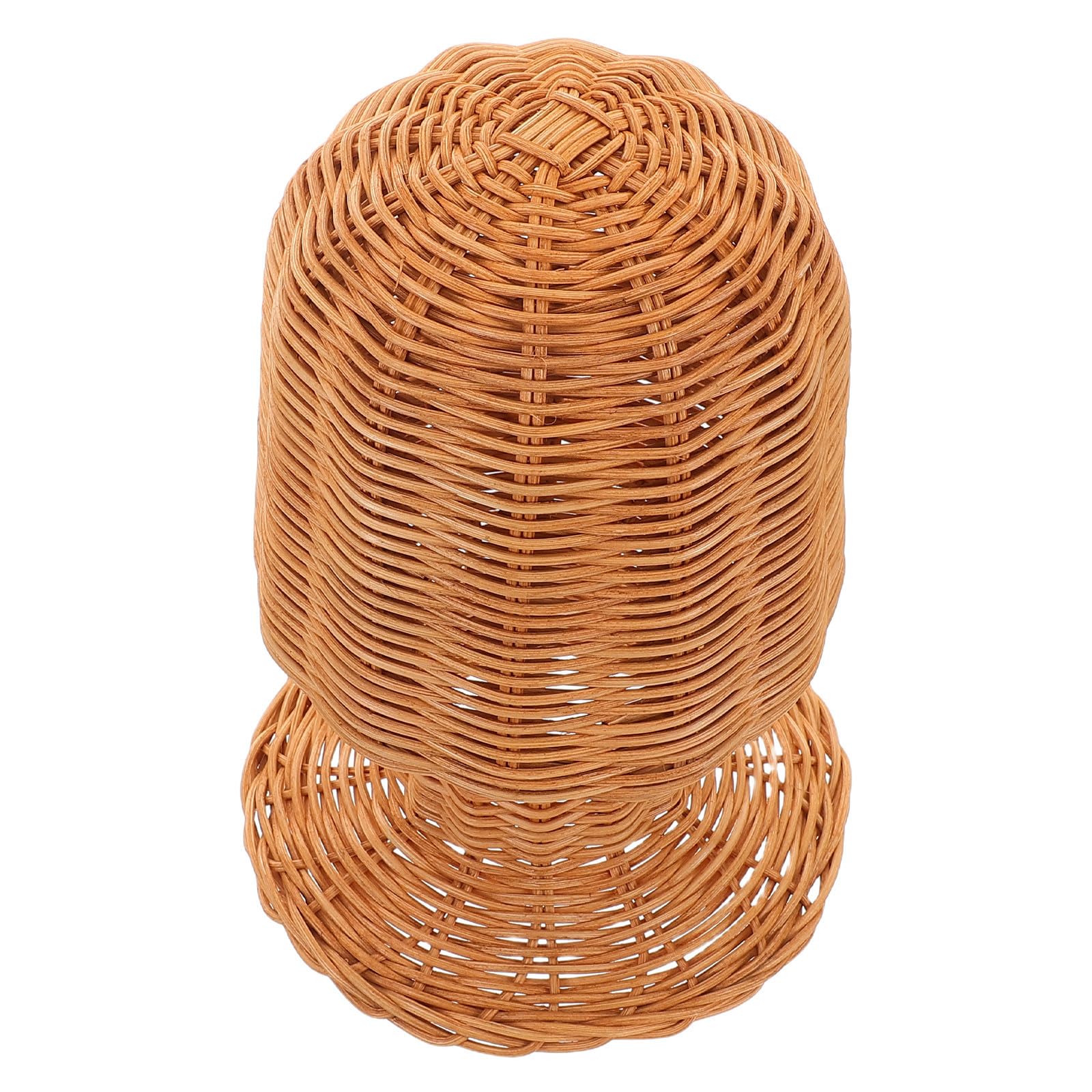 Soporte para peluca de ratán hecho a mano y organizador de sombreros de mimbre