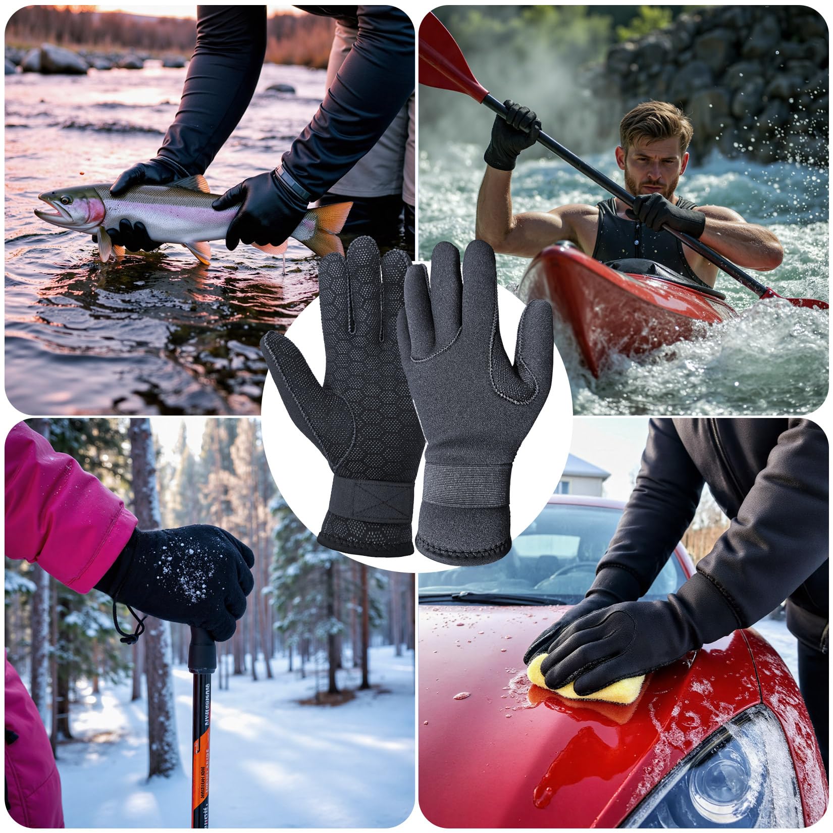 Gants de plongée en néoprène 3mm Anti-dérapant Thermique pour plongée sous-marine Snorkeling Natation