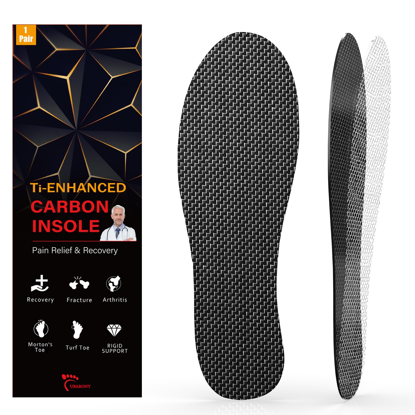 Amazon.co.jp: カーボンファイバー インソール 1ペア チタン強化 芝の