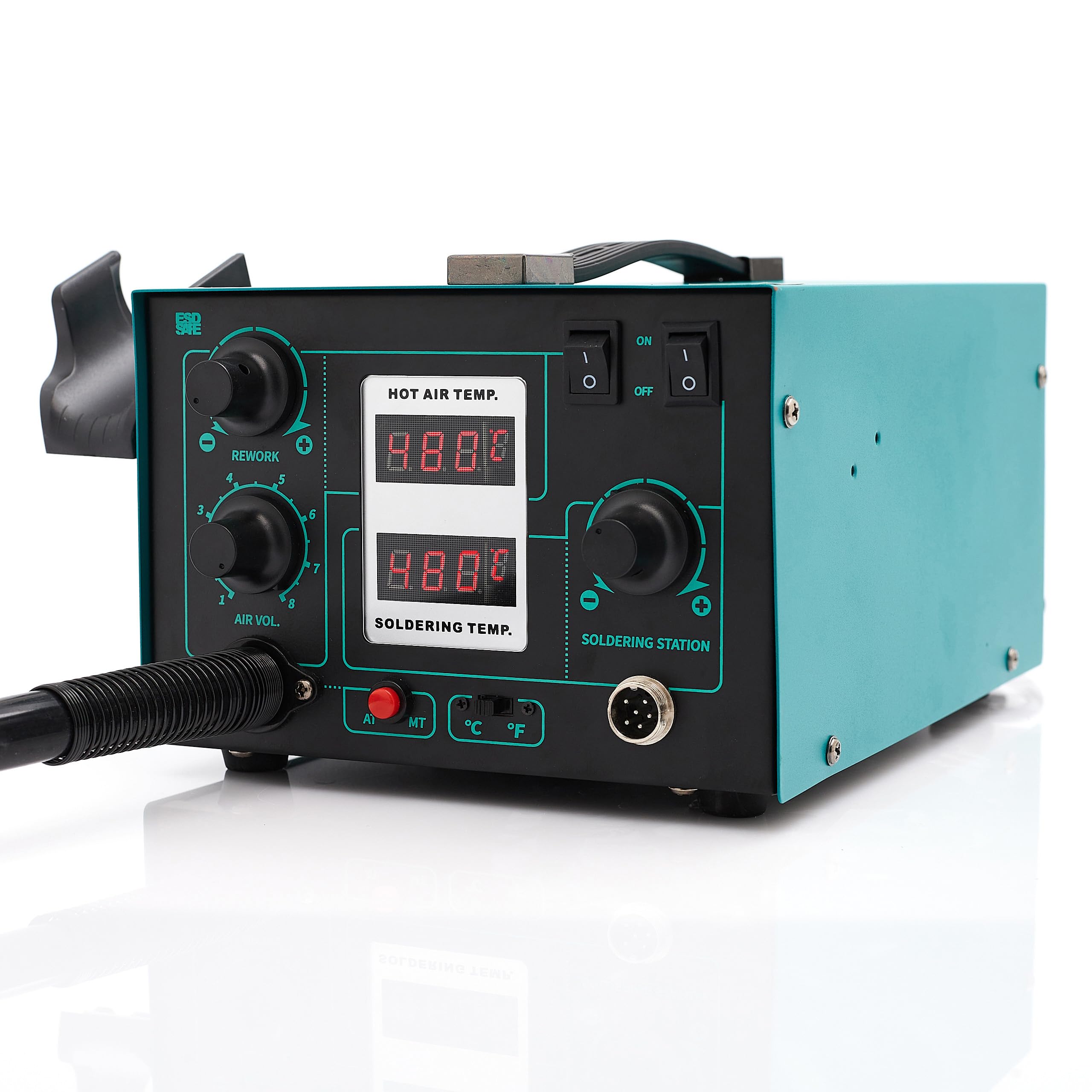 Stacja lutownicza 2w1 Techrebal 706+ Lutownica Grotowa Kolbowa Hot Air 640W