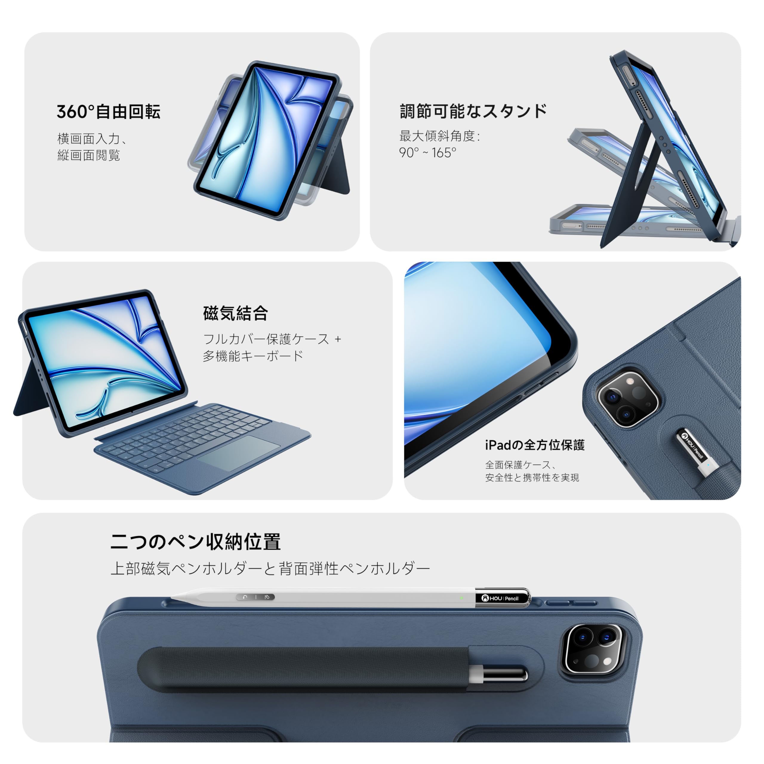 Amazon.co.jp: HOU iPad キーボード付きケース for iPad Air 7
