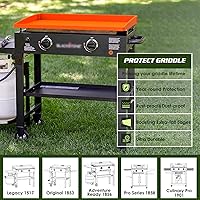 Vista 7 de Cubierta de silicona para parrilla Blackstone de 28 pulgadas, cubierta protectora de borde completo, alfombrilla de silicona Blackstone resistente