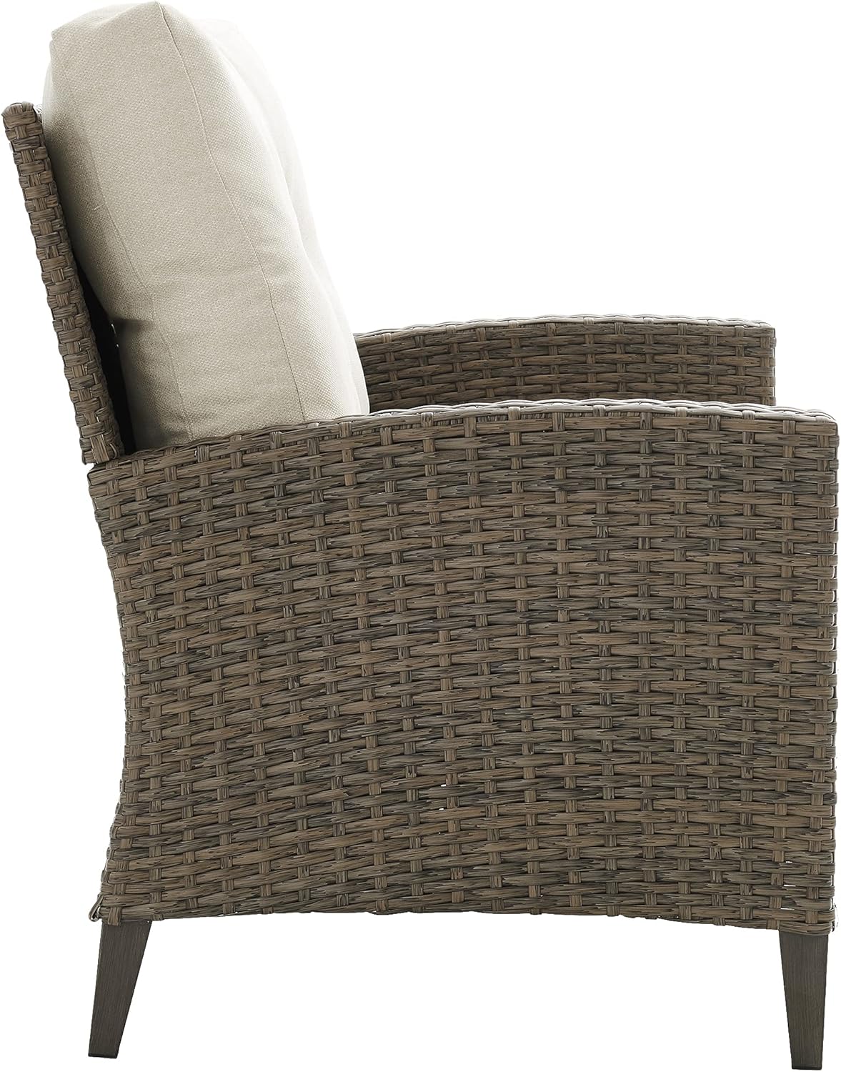 Crosley Furniture Rockport Wicker Outdoor Loveseat, 2-Person Patio Couch for Porch, Deck, Backyard, Balcony, Light Brown