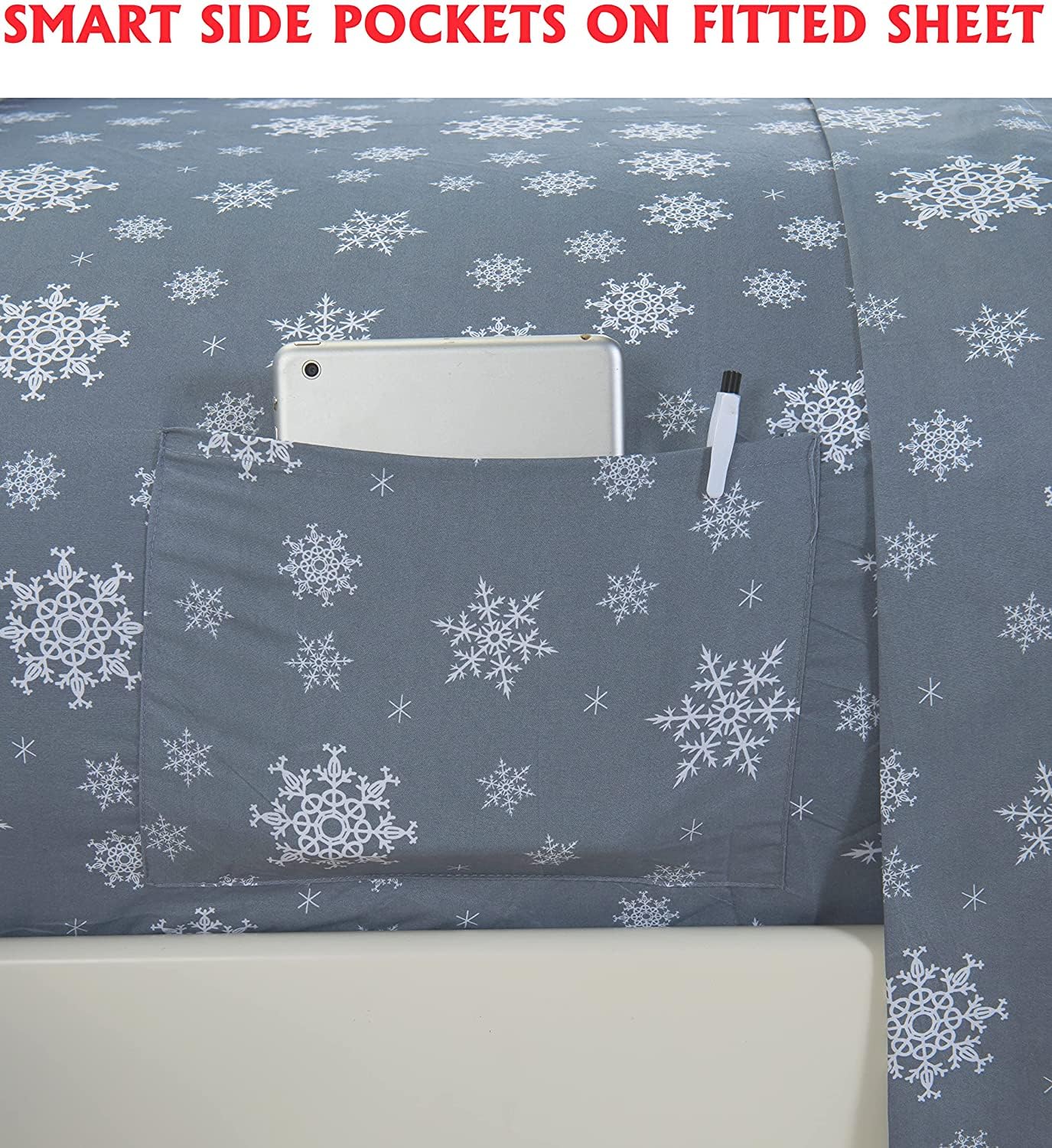 Elegant Comfort Luxury Soft Bed Sheets Holiday Pattern 1500 Premium Hotel Quality Microfiber - Image 3