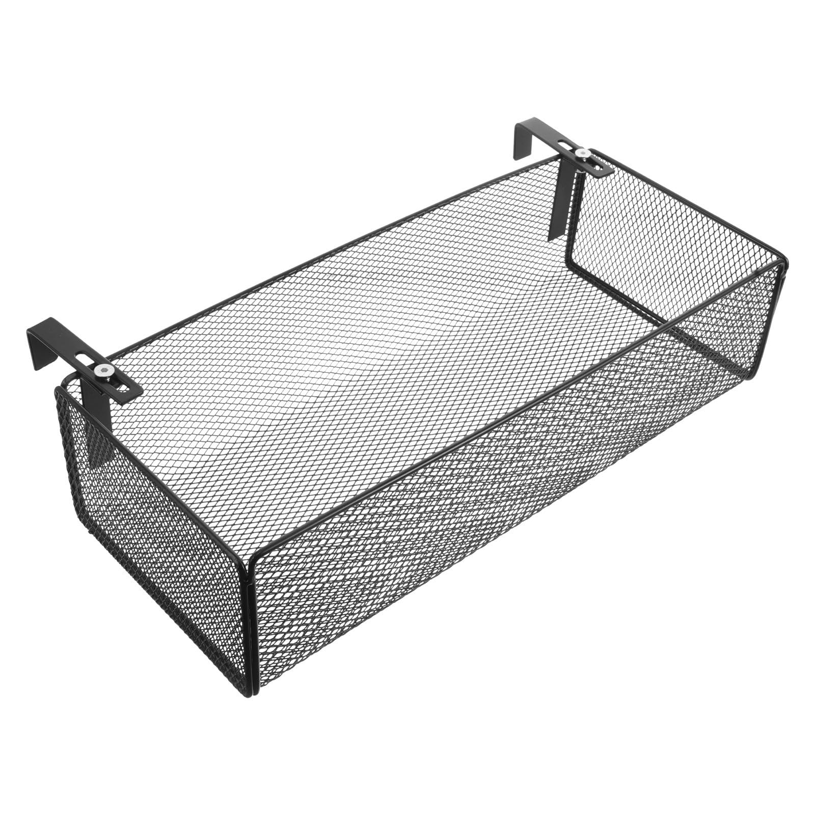 Support à fleurs suspendu en métal noir avec grille de fixation robuste