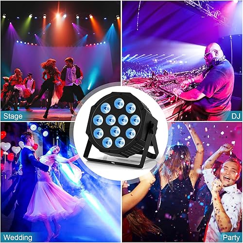 Vista 6 de Luces Par recargables RGBW 4 en 1 LED Uplights de escenario, luces de escenario alimentadas por batería, luces HOLDLAMP DJ activadas por sonido